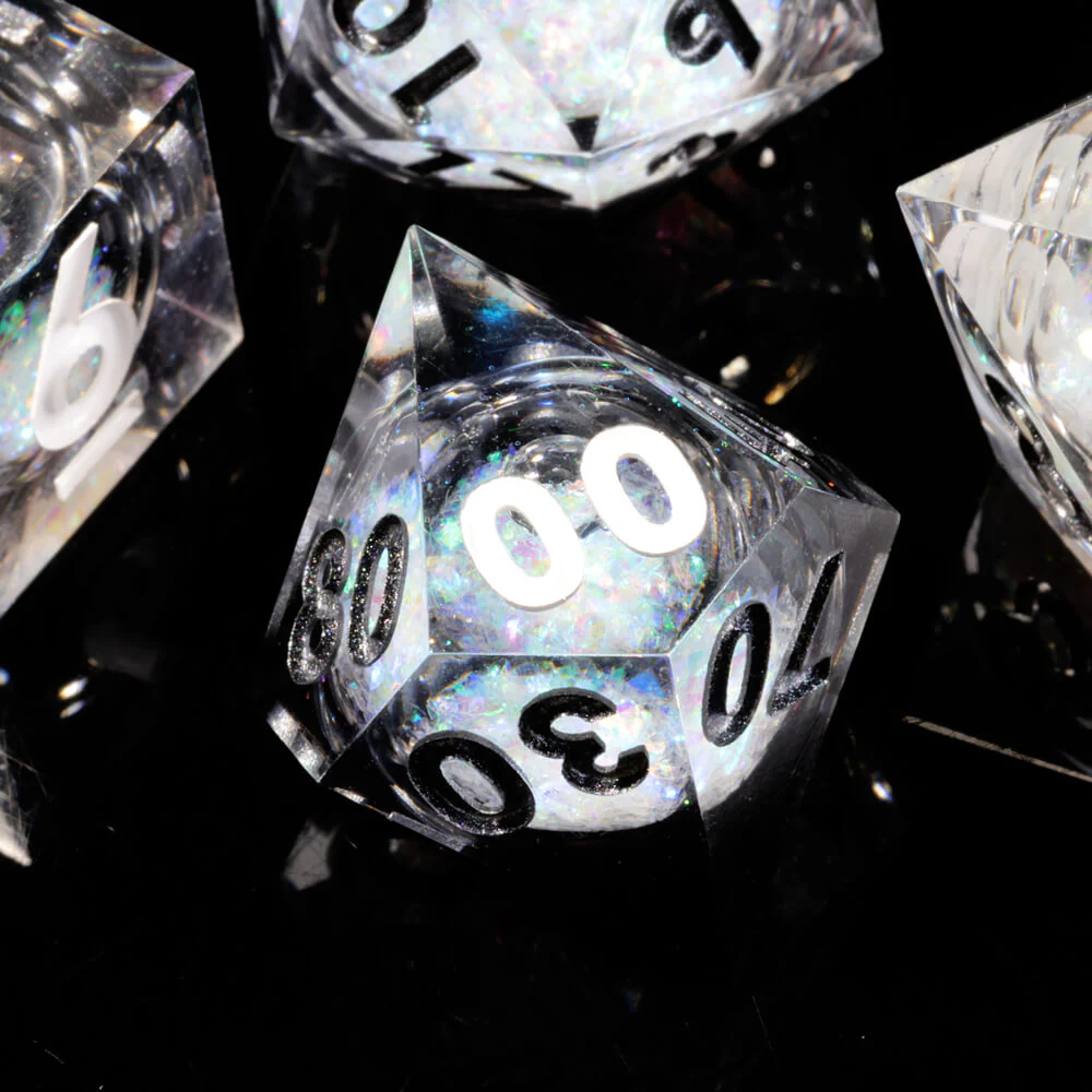 D&D 7-Piece Sharp Edge Liquid Core Ninjas Polyhedral Resin Dice Set - Image 6