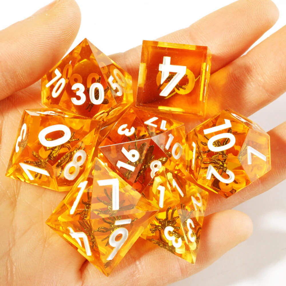7-Piece Sharp Edge Mosquito Polyhedral Resin Dice Set D&D - Image 6