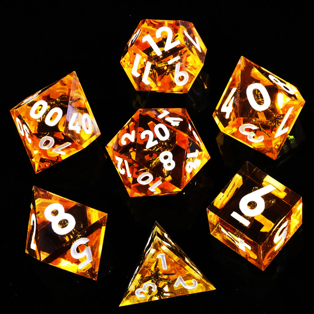7-Piece Sharp Edge Mosquito Polyhedral Resin Dice Set D&D - Image 7