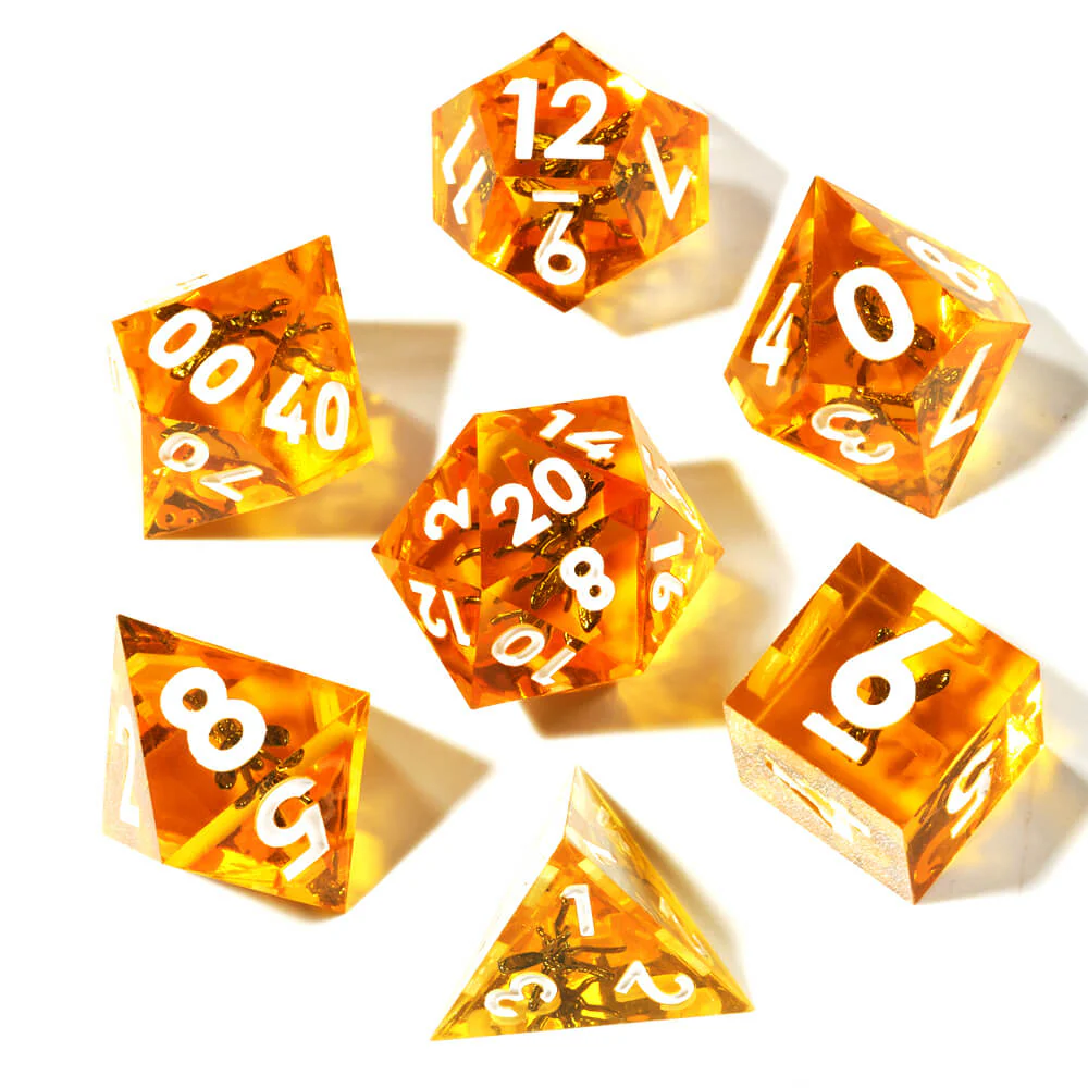 7-Piece Sharp Edge Mosquito Polyhedral Resin Dice Set D&D - Image 8