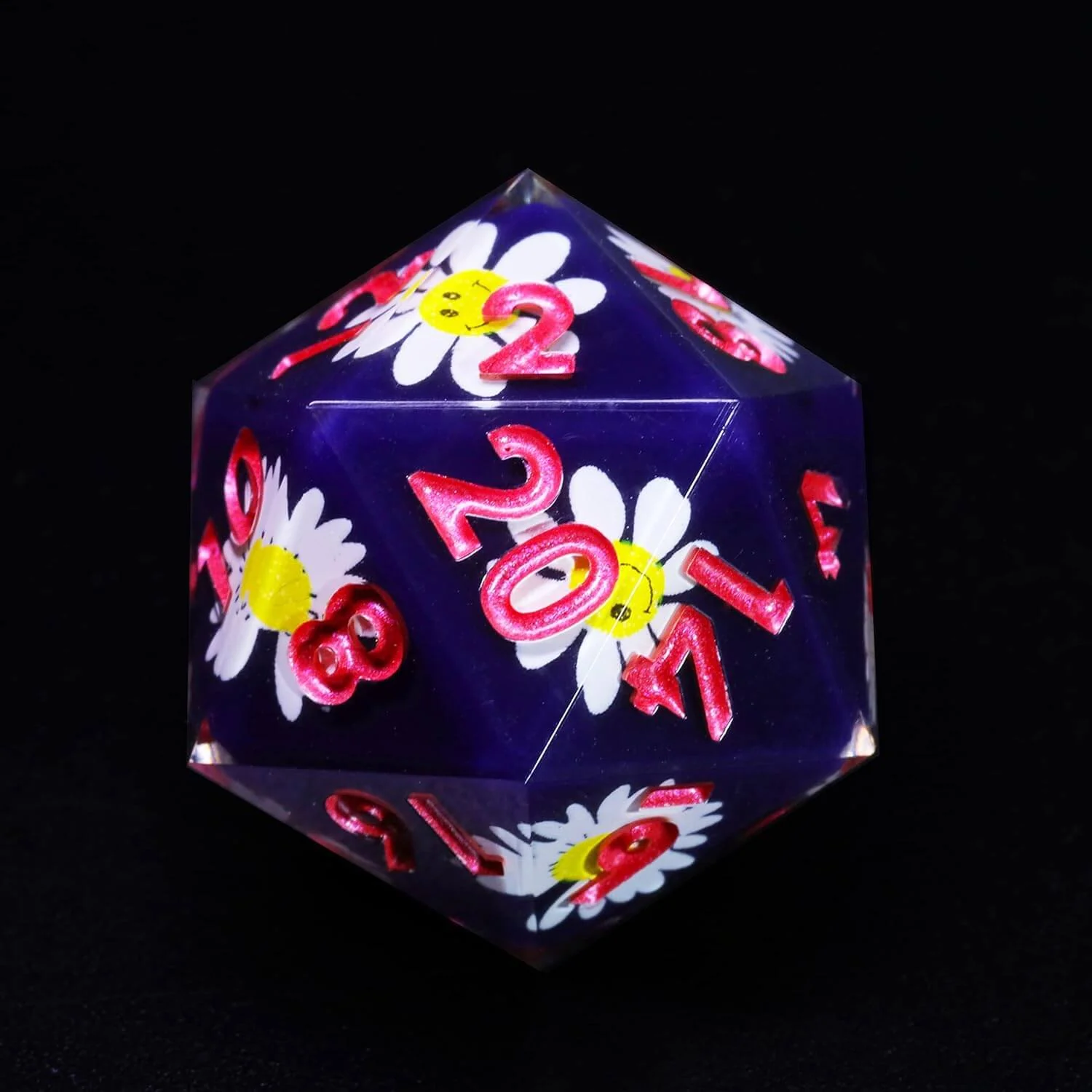 D&D 7-Piece Sharp Edge Smiling Daisy Polyhedral Resin Dice Set - Image 6