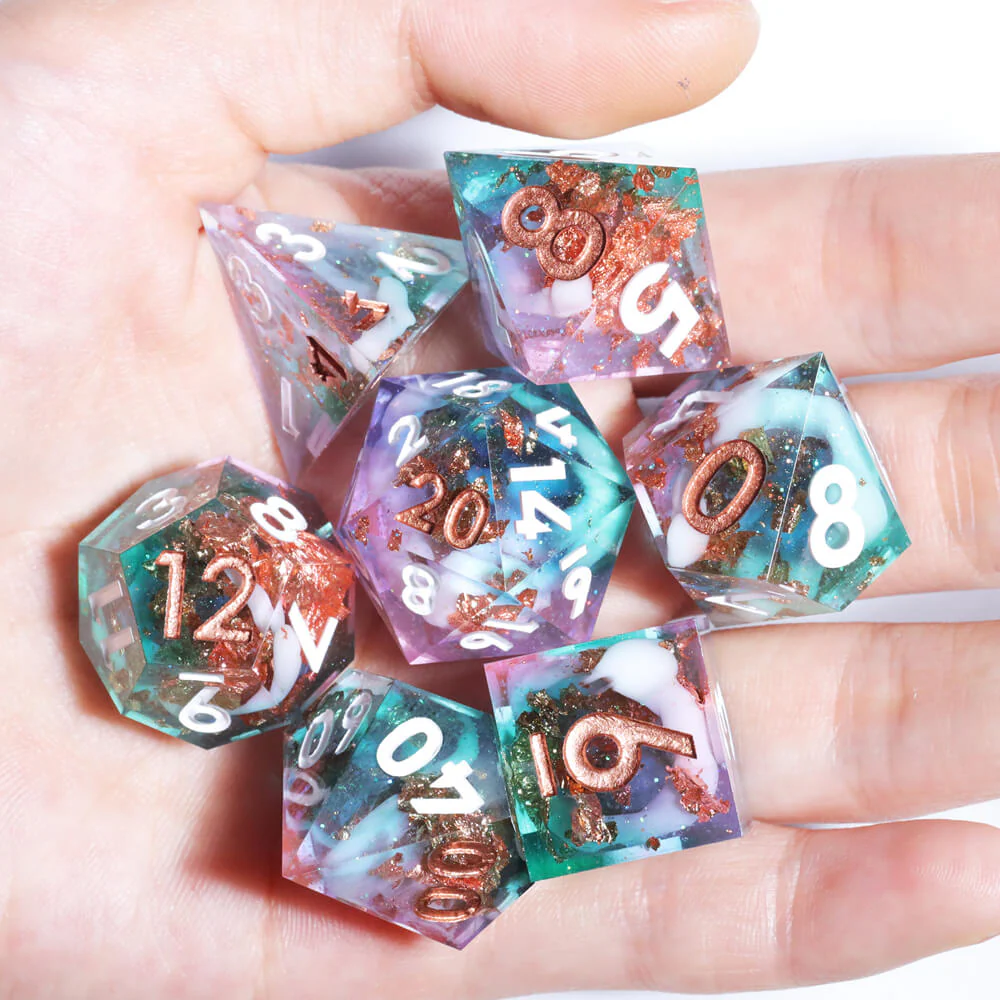 D&D 7-Piece Sharp Edge Supernova Polyhedral Resin Dice Set - Image 3