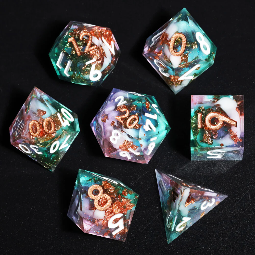 D&D 7-Piece Sharp Edge Supernova Polyhedral Resin Dice Set - Image 4