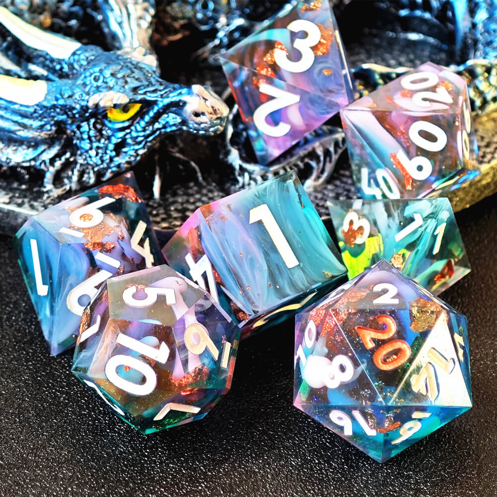 D&D 7-Piece Sharp Edge Supernova Polyhedral Resin Dice Set - Image 5