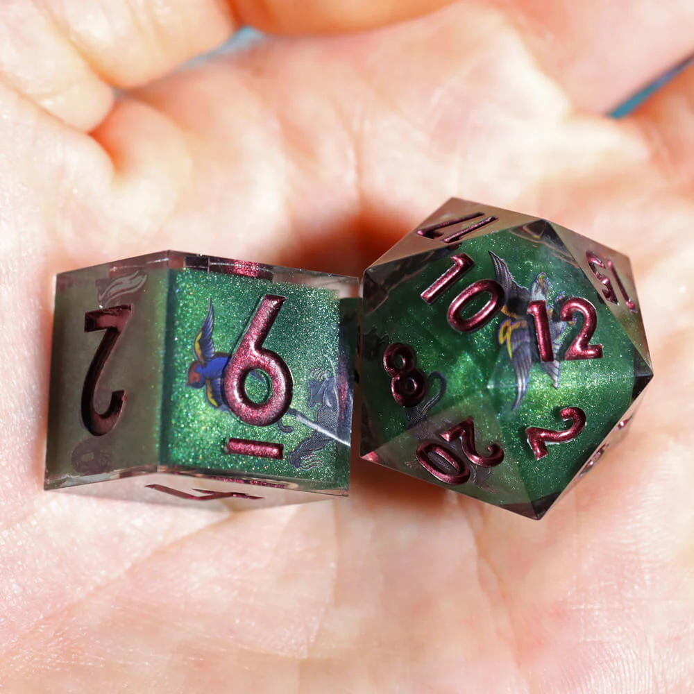 D&D 7-Piece Sharp Edge Wild Nature Polyhedral Resin Dice Set - Image 9