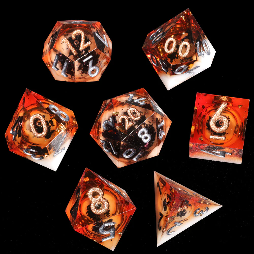 D&D 7-Piece Sharp Edge Yearning for Peace Polyhedral Resin Dice Set - Image 5