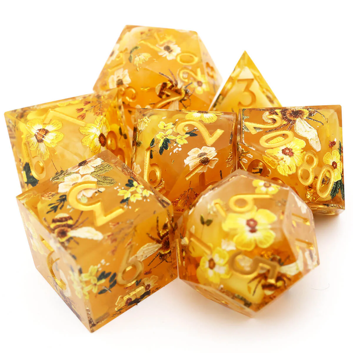 DND Bee 7-Piece Sharp Edge Layered Dice Set - Image 11