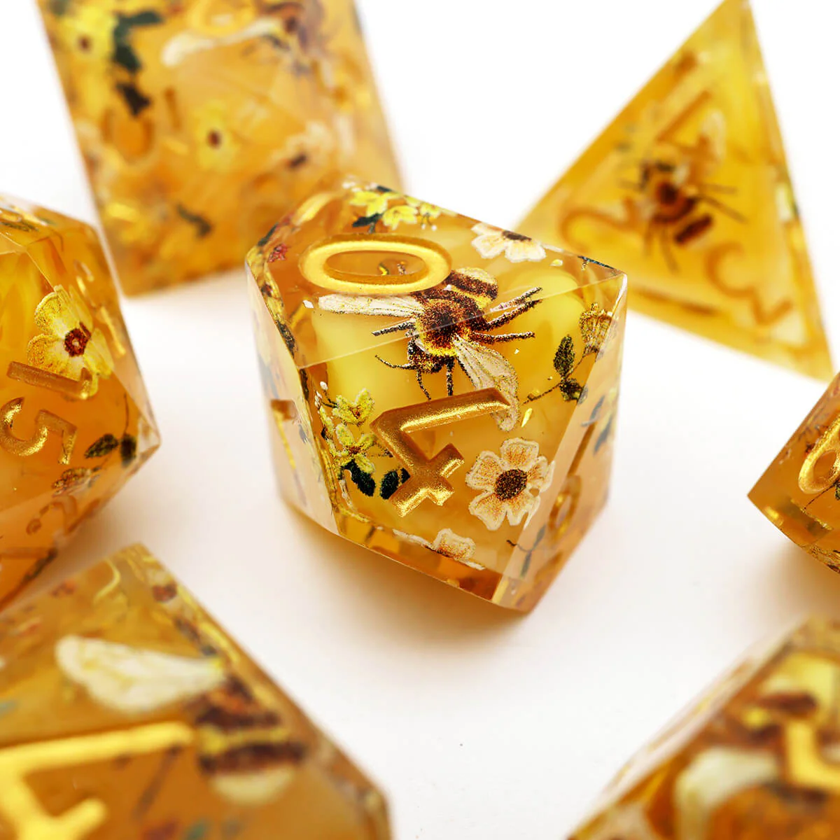 DND Bee 7-Piece Sharp Edge Layered Dice Set - Image 6