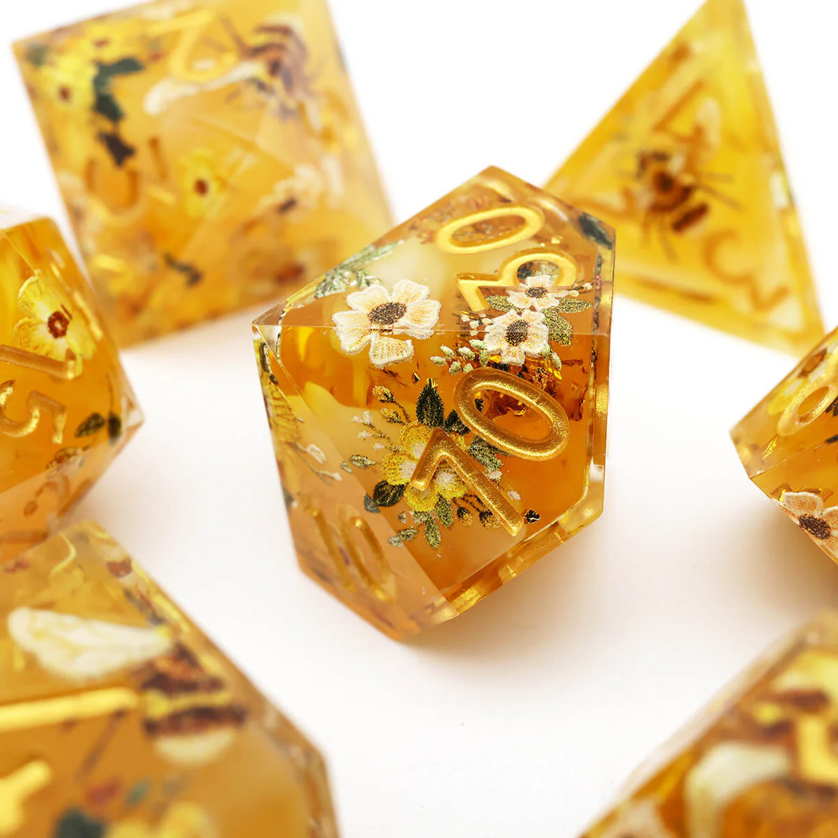 DND Bee 7-Piece Sharp Edge Layered Dice Set - Image 7