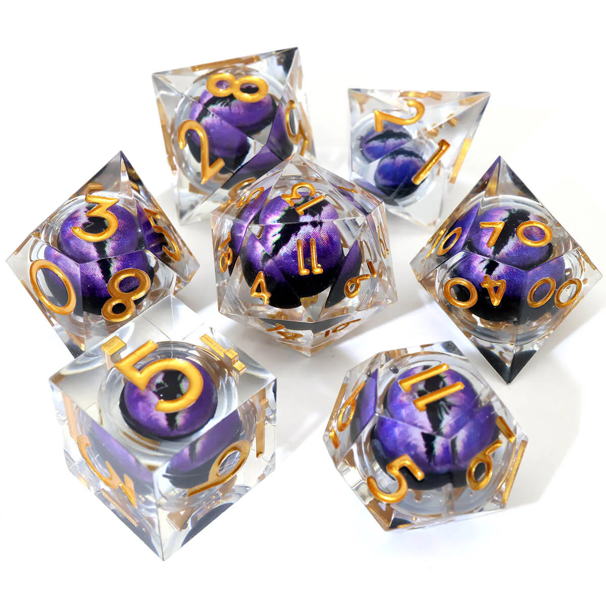 DND Dice Set Dragon Eye 7-Piece Sharp Edge