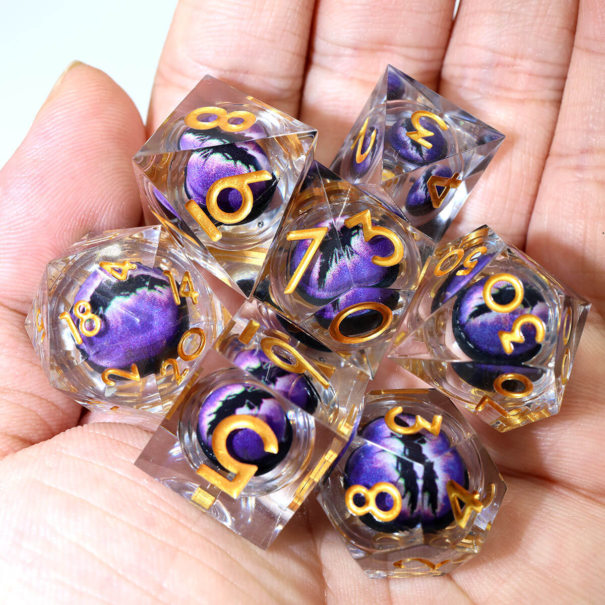 DND Dice Set Dragon Eye 7-Piece Sharp Edge - Image 3