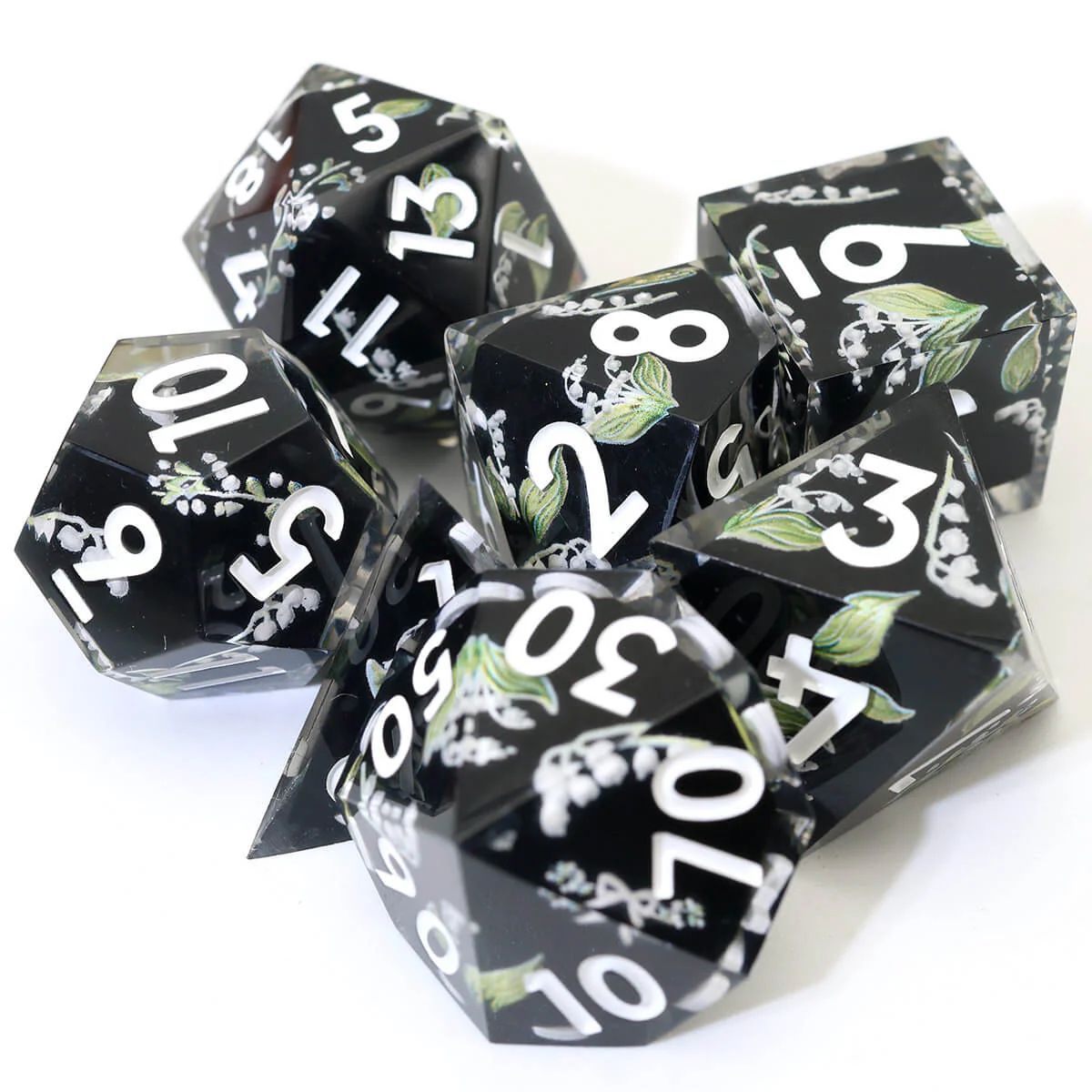 DND Dice Set Layered Flower 7-Piece Sharp Edge - Image 11