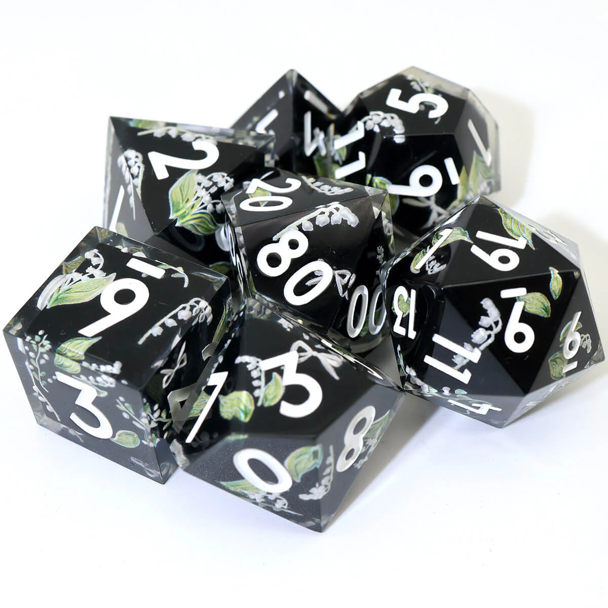 DND Dice Set Layered Flower 7-Piece Sharp Edge - Image 12