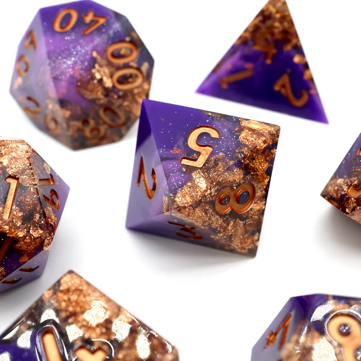 DND Dice Set Purple Windstorm 7-Piece Sharp Edge - Image 4