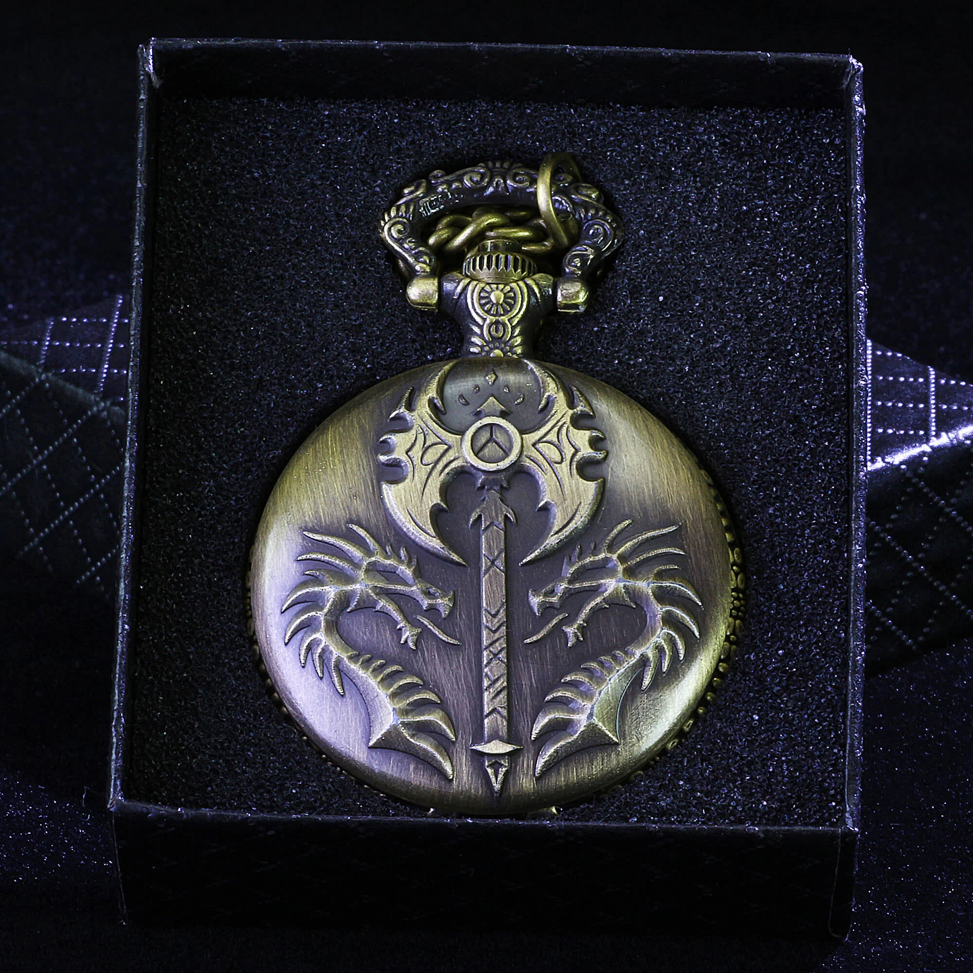 Dragon Axe Mini Polyhedral Metal D&D Dice Sets with Pocket Watch Shell Case - Image 9