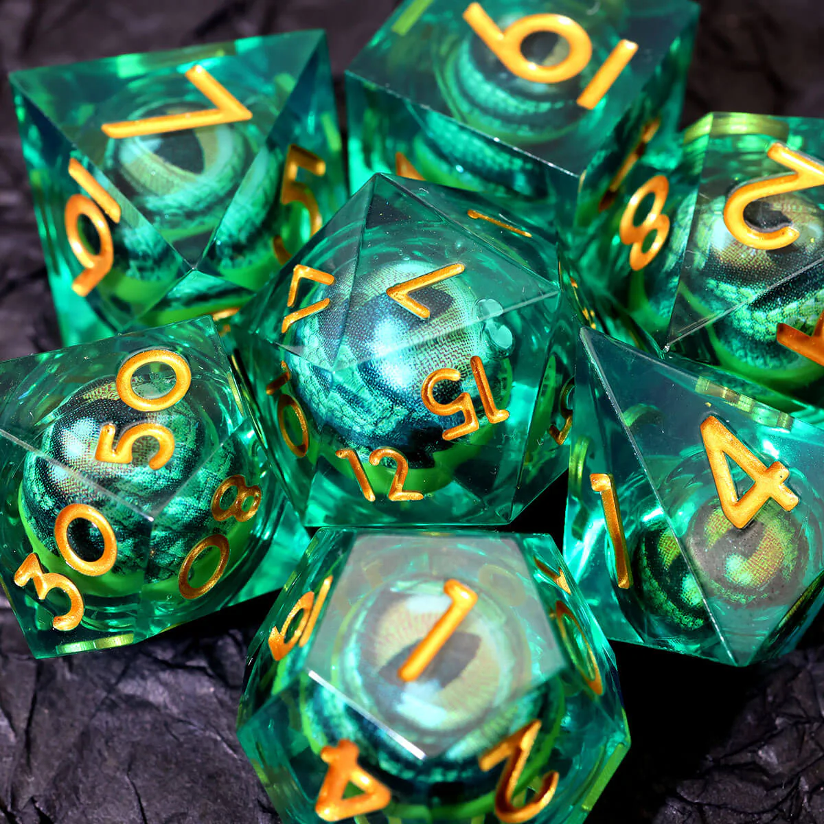 Dragon Eye 7-Piece Sharp Edge DND Dice Set - Image 7