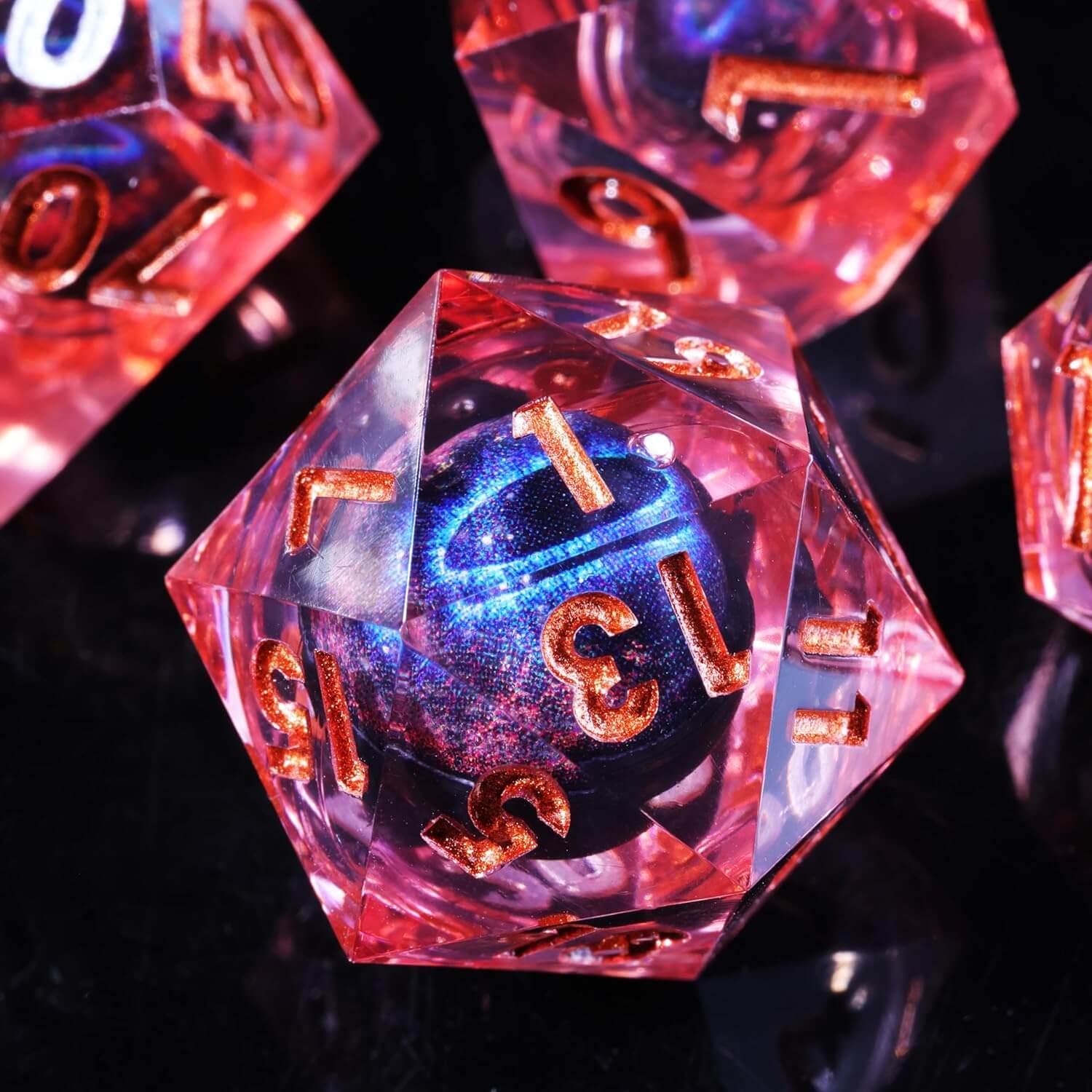 Dragon Eye 7-Piece Sharp Edge Polyhedral Resin D&D Dice Set - Image 2