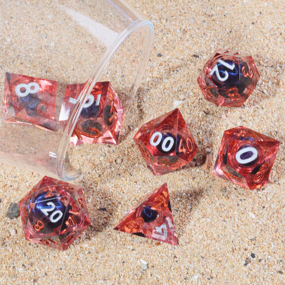 Dragon Eye 7-Piece Sharp Edge Polyhedral Resin D&D Dice Set - Image 7
