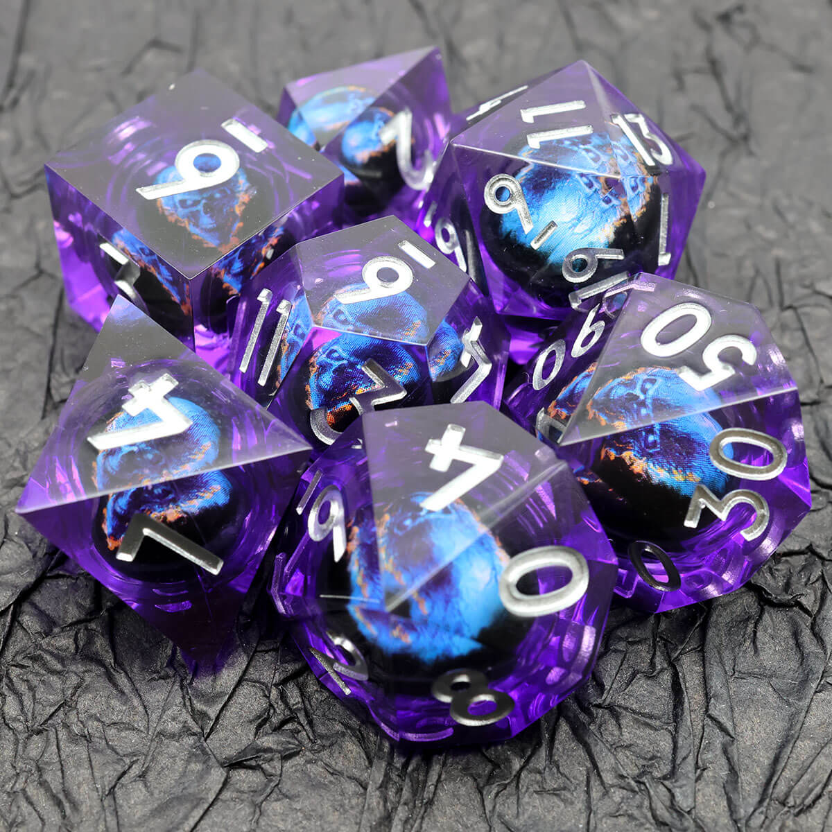 Dragon Eye Sharp Edge 7-Piece DND Dice Set - Image 6