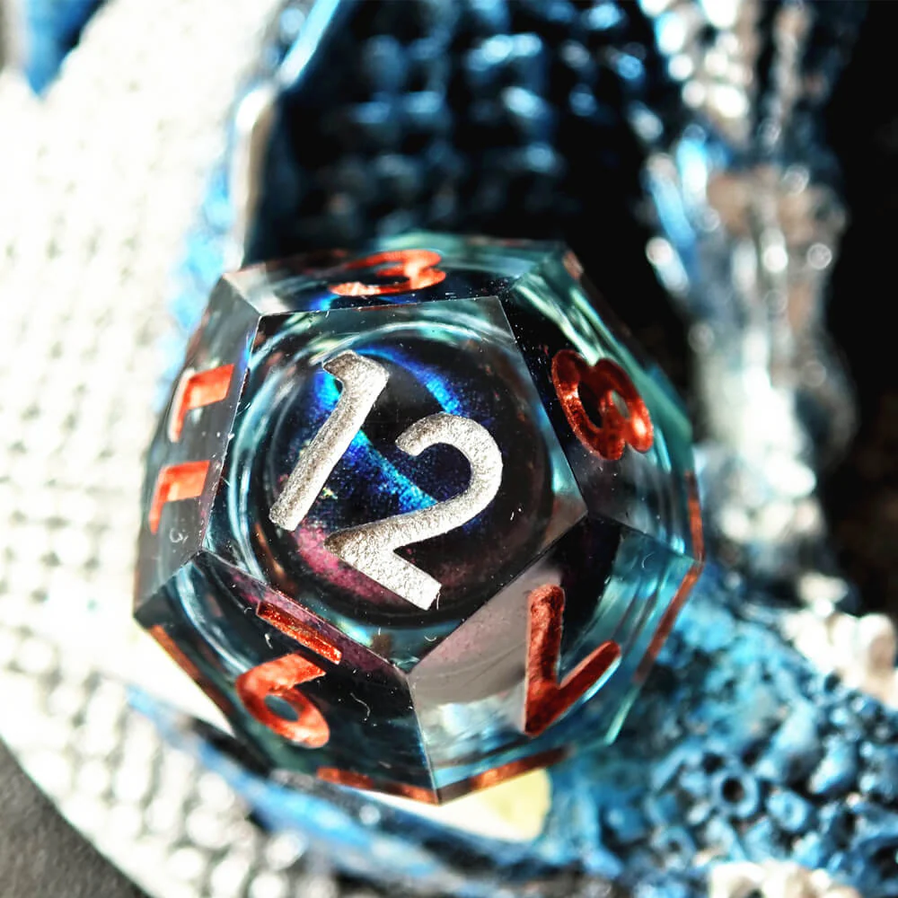 Dragon Eye Sharp Edge Resin Polyhedral 7-Piece D&D Dice Set - Image 11