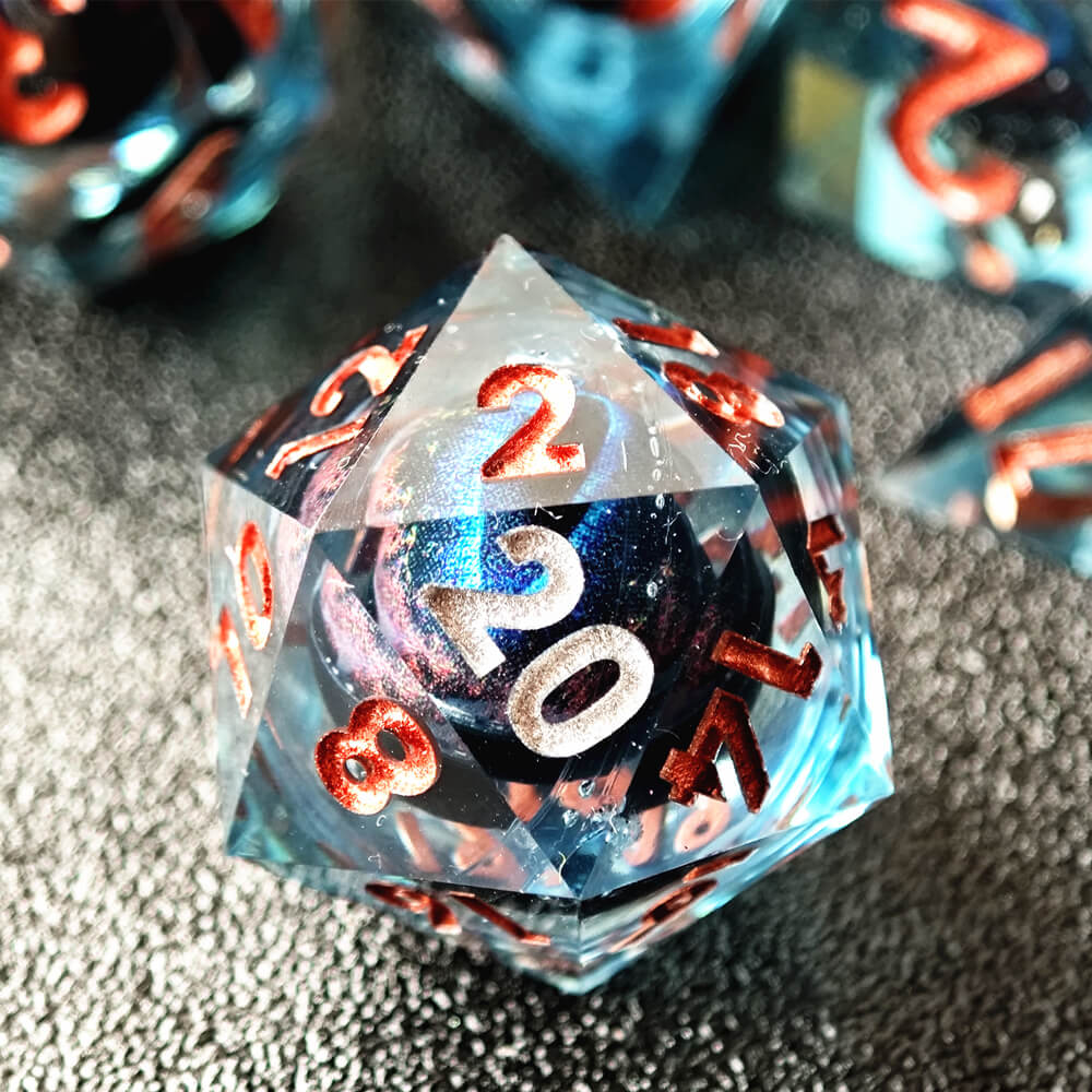 Dragon Eye Sharp Edge Resin Polyhedral 7-Piece D&D Dice Set - Image 12