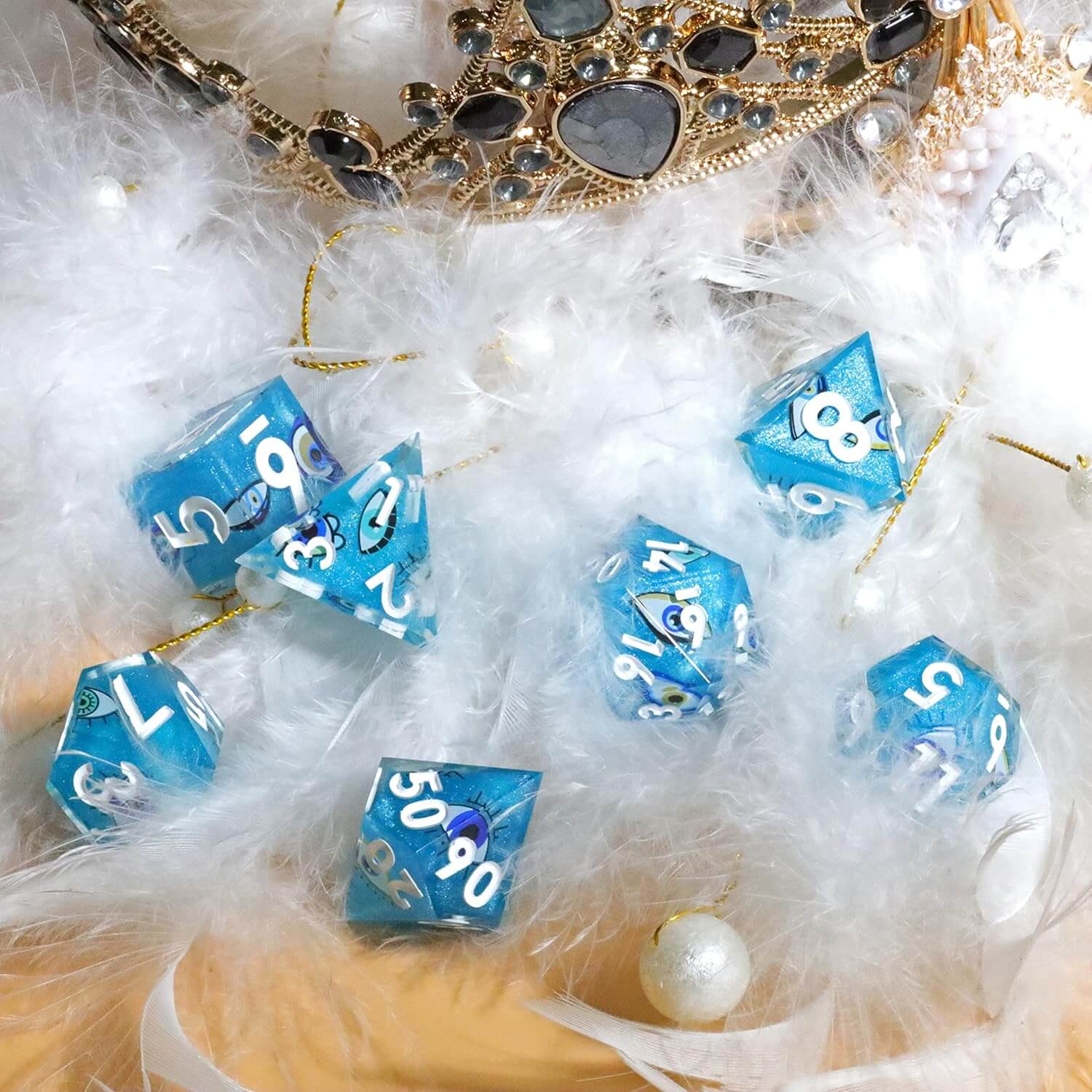 Eye of Truth Sharp Edge Polyhedral Resin 7-Piece D&D Dice Set - Image 5