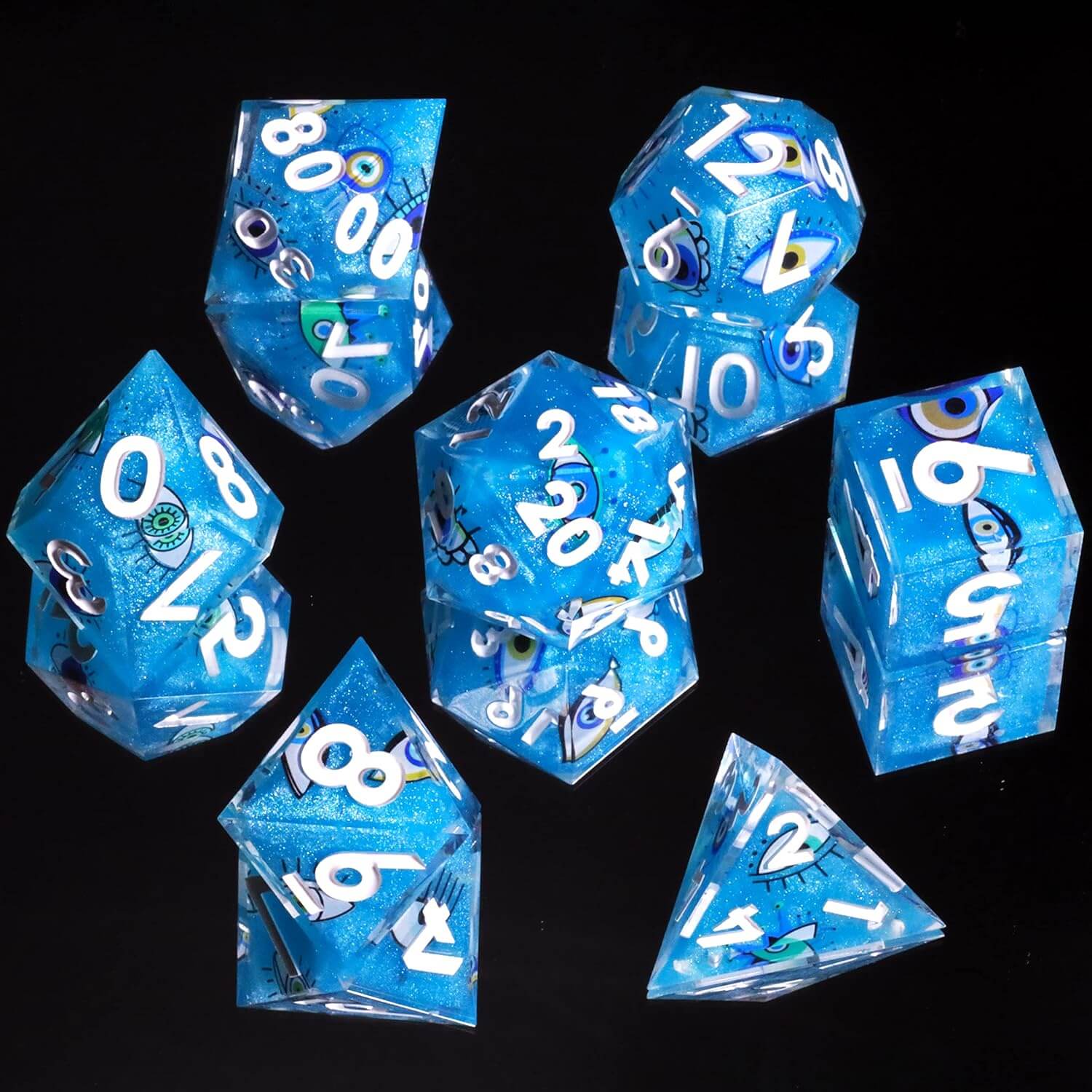 Eye of Truth Sharp Edge Polyhedral Resin 7-Piece D&D Dice Set - Image 7