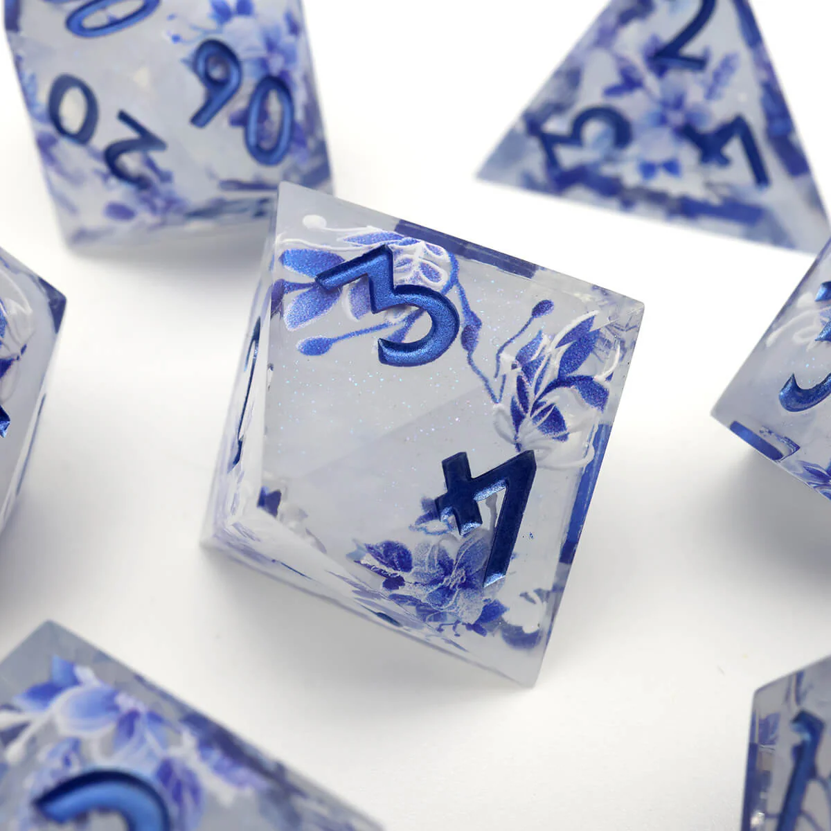 Flower Layered 7-Piece Sharp Edge DND Dice Set - Image 10