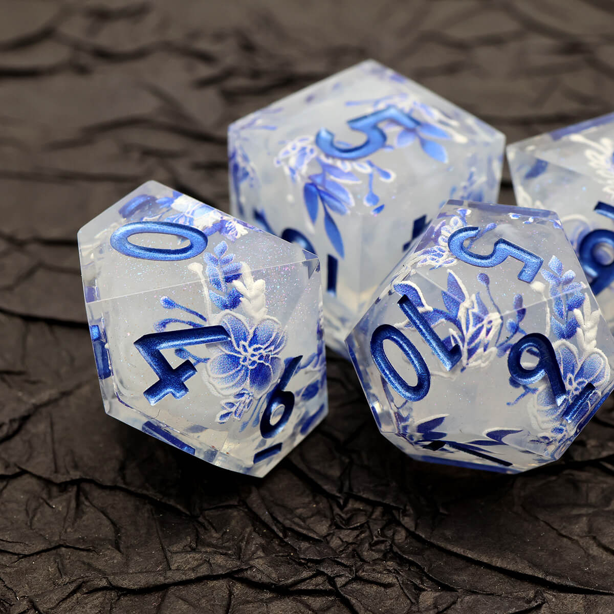 Flower Layered 7-Piece Sharp Edge DND Dice Set - Image 5