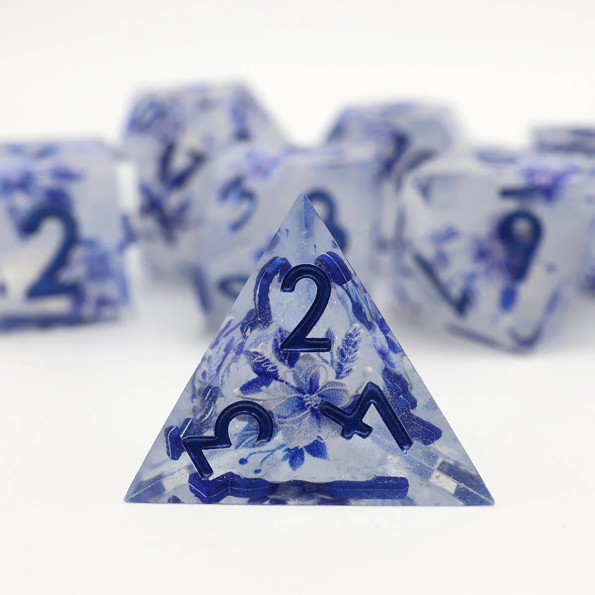 Flower Layered 7-Piece Sharp Edge DND Dice Set - Image 8