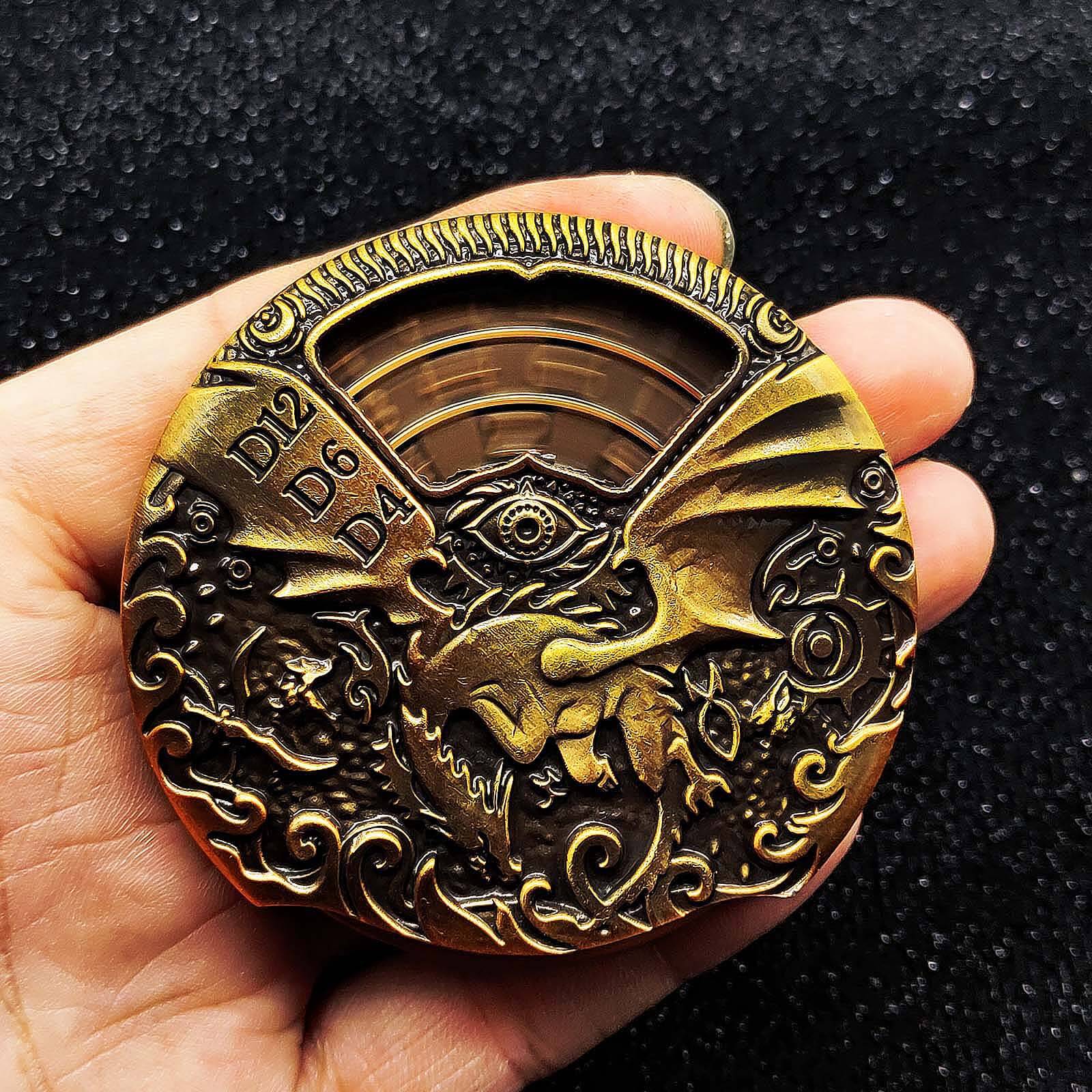 Flying Dragon Roulette Metal DND Dice Fidget Spinner Gyroid Dice - Image 5