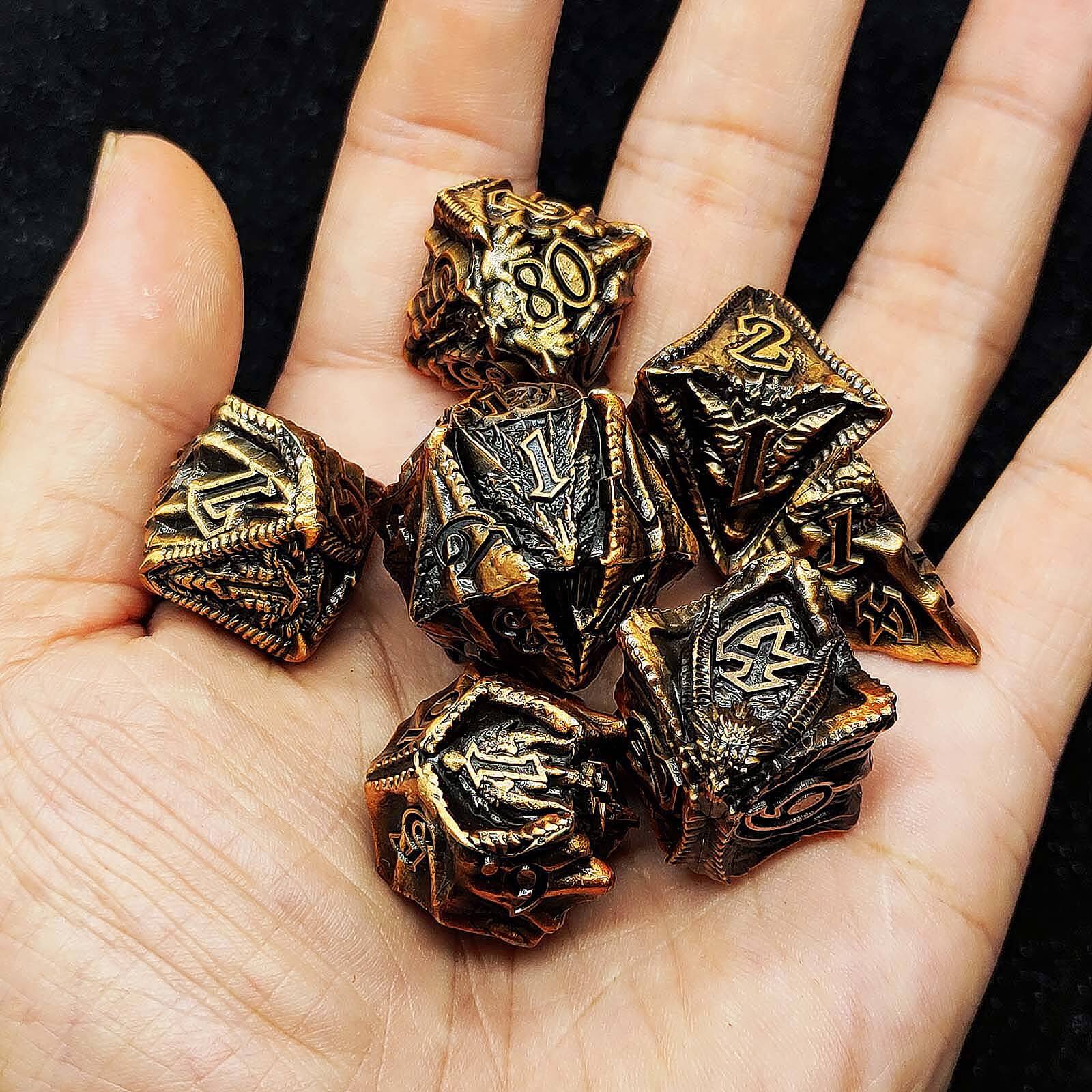 Flying Dragon Solid 7 Metal Dice Sets DnD - Image 2