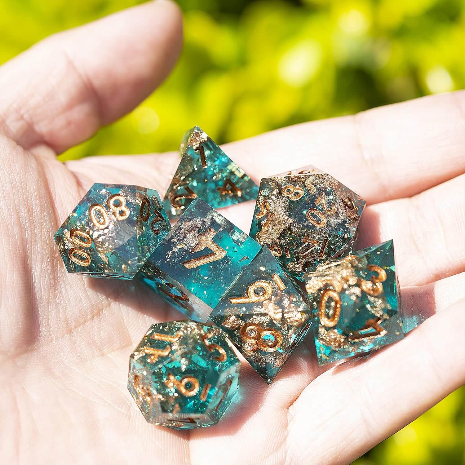 Forgotten Oasis Polyhedral Resin 7-Piece D&D Dice Set - Image 3