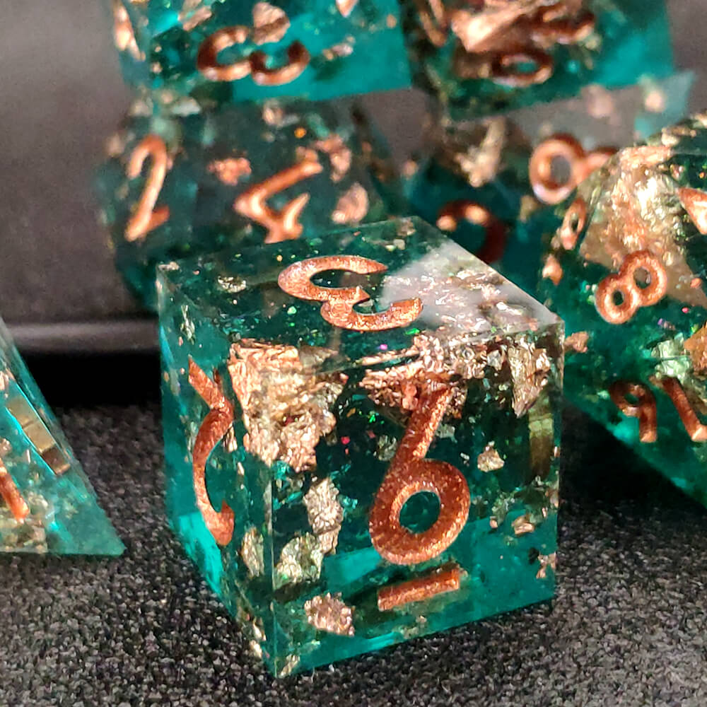 Forgotten Oasis Polyhedral Resin 7-Piece D&D Dice Set - Image 4
