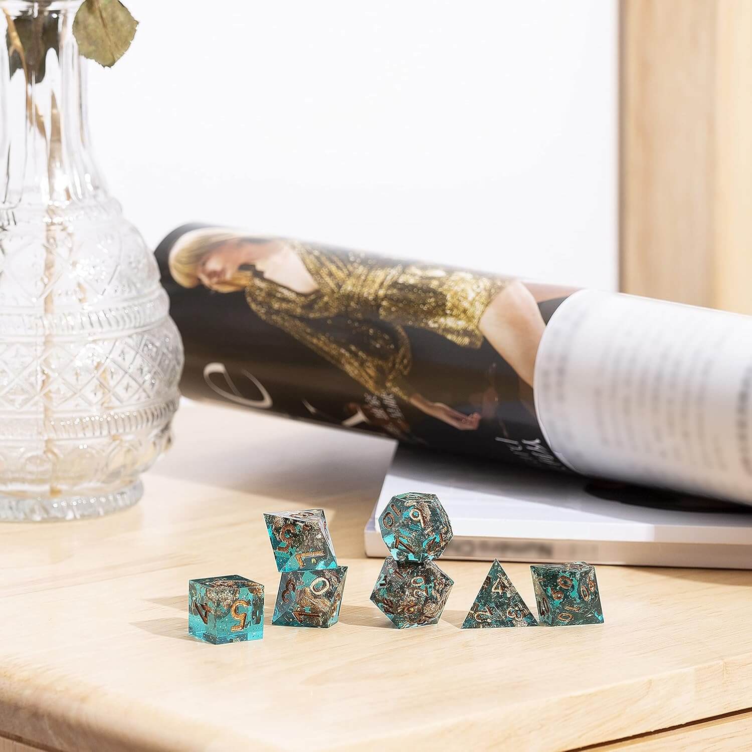 Forgotten Oasis Polyhedral Resin 7-Piece D&D Dice Set - Image 5