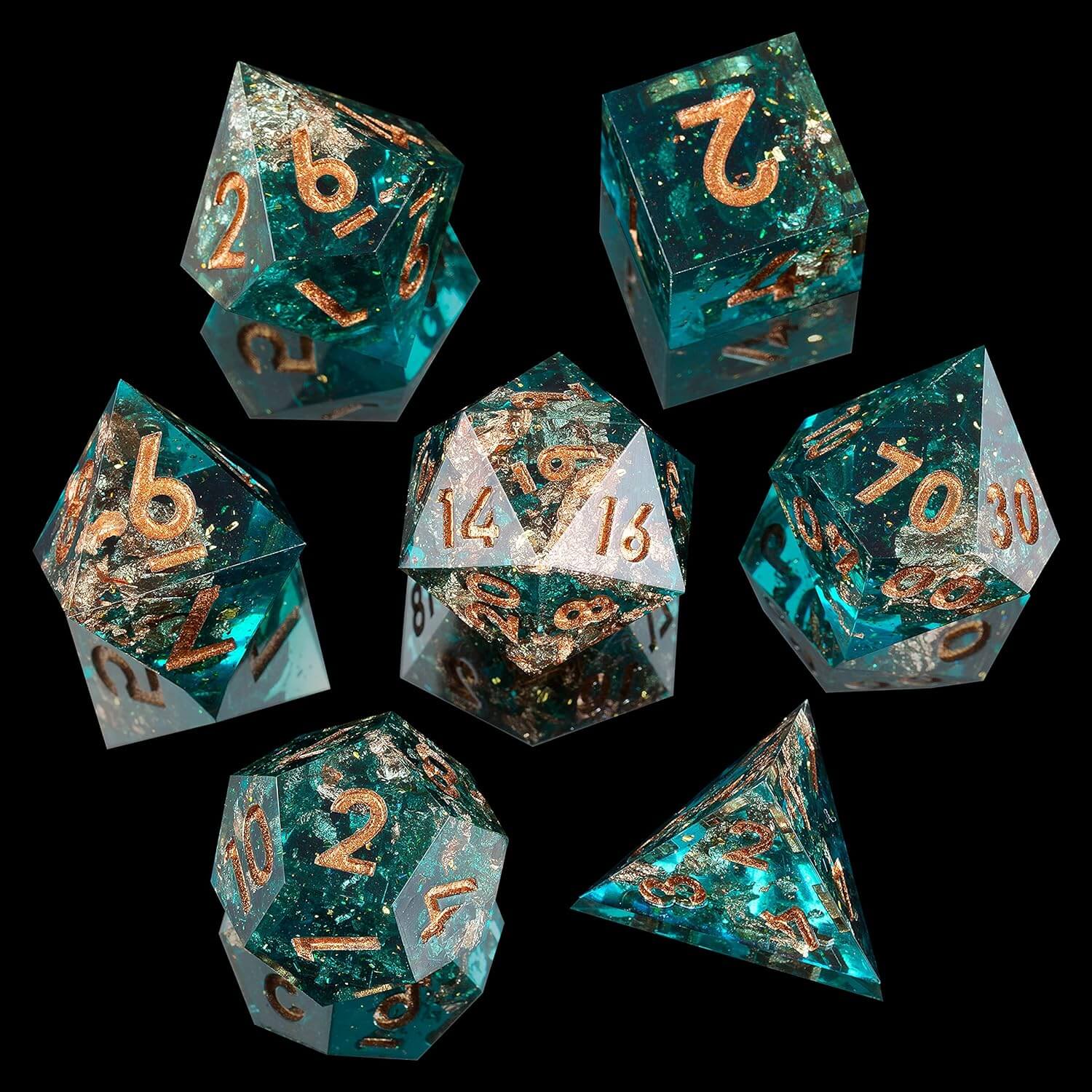 Forgotten Oasis Polyhedral Resin 7-Piece D&D Dice Set - Image 6