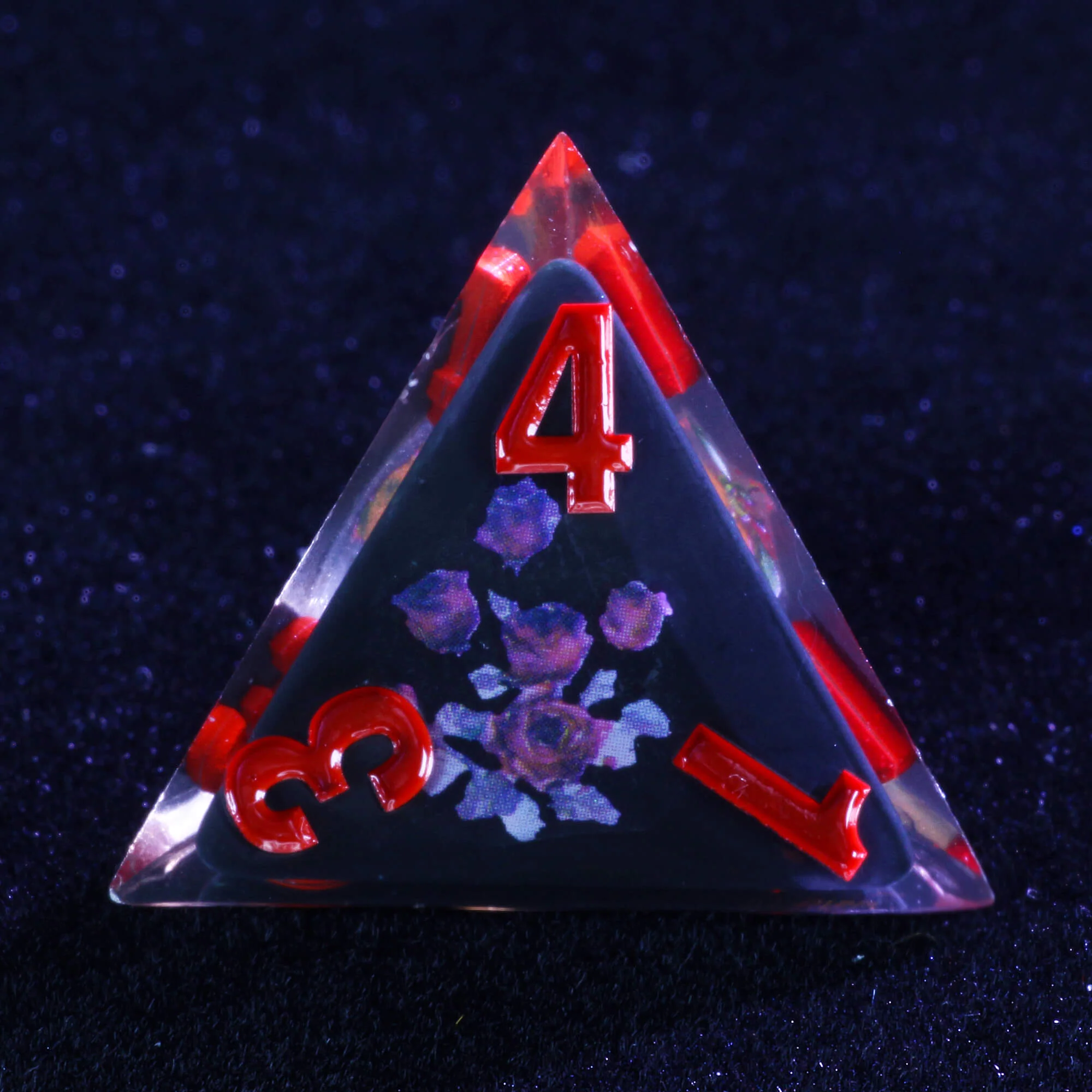 Gaming 7 Polyhedral Resin Dice Sets D&D Flower Black - Image 4