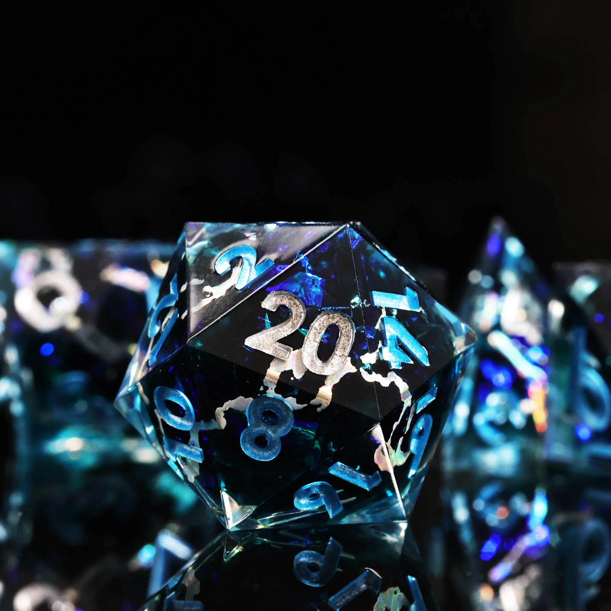 Handmade Layered Polyhedral D and D Dice Set for Board Games - Image 3