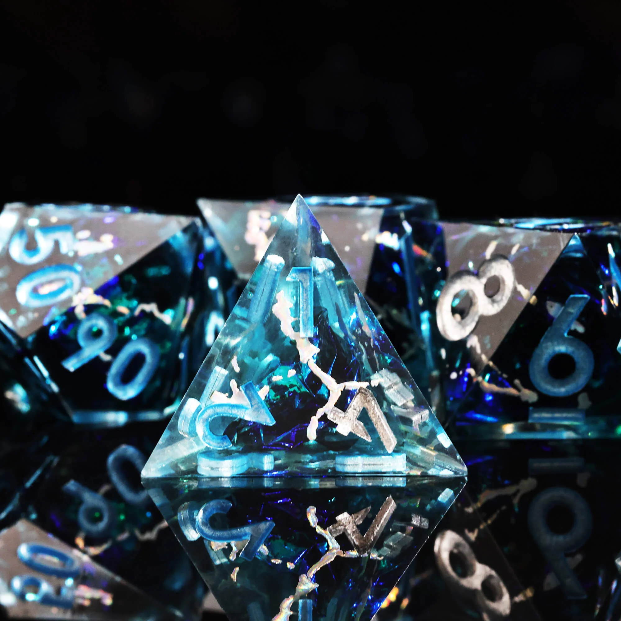 Handmade Layered Polyhedral D and D Dice Set for Board Games - Image 4