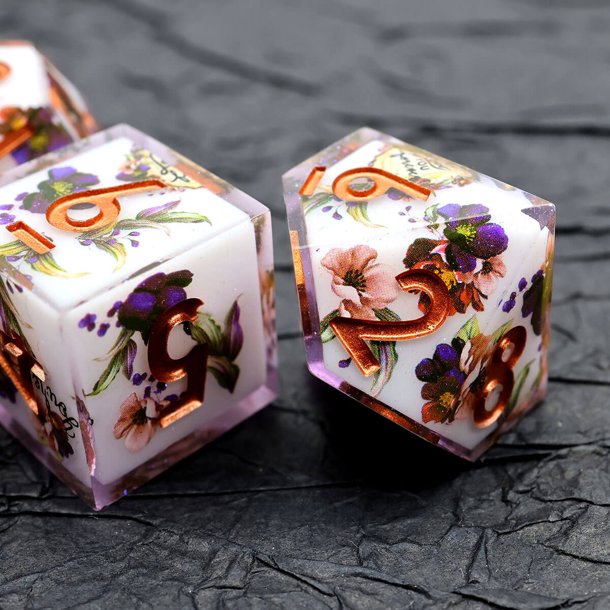 Layered Flower 7-Piece Sharp Edge Dice Set for DND - Image 6