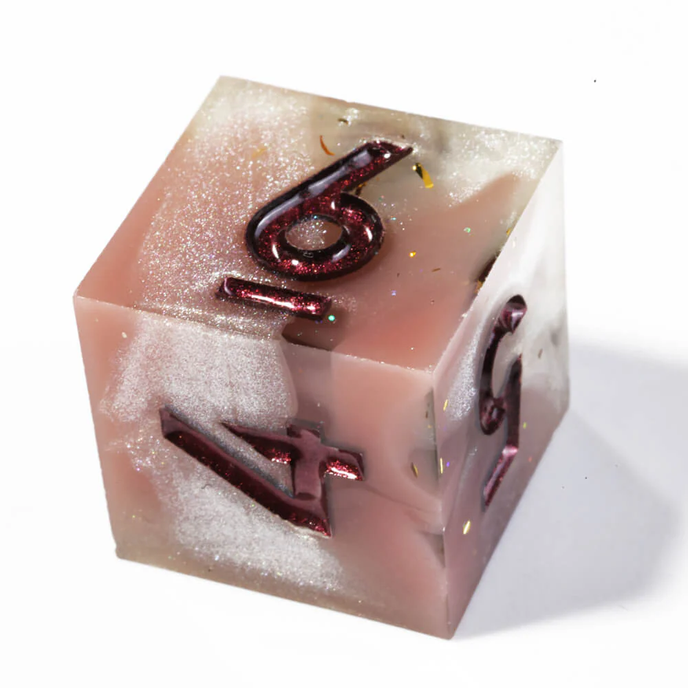 Milk Coffee 7-Piece Sharp Edge Polyhedral Resin D&D Dice Set - Image 8