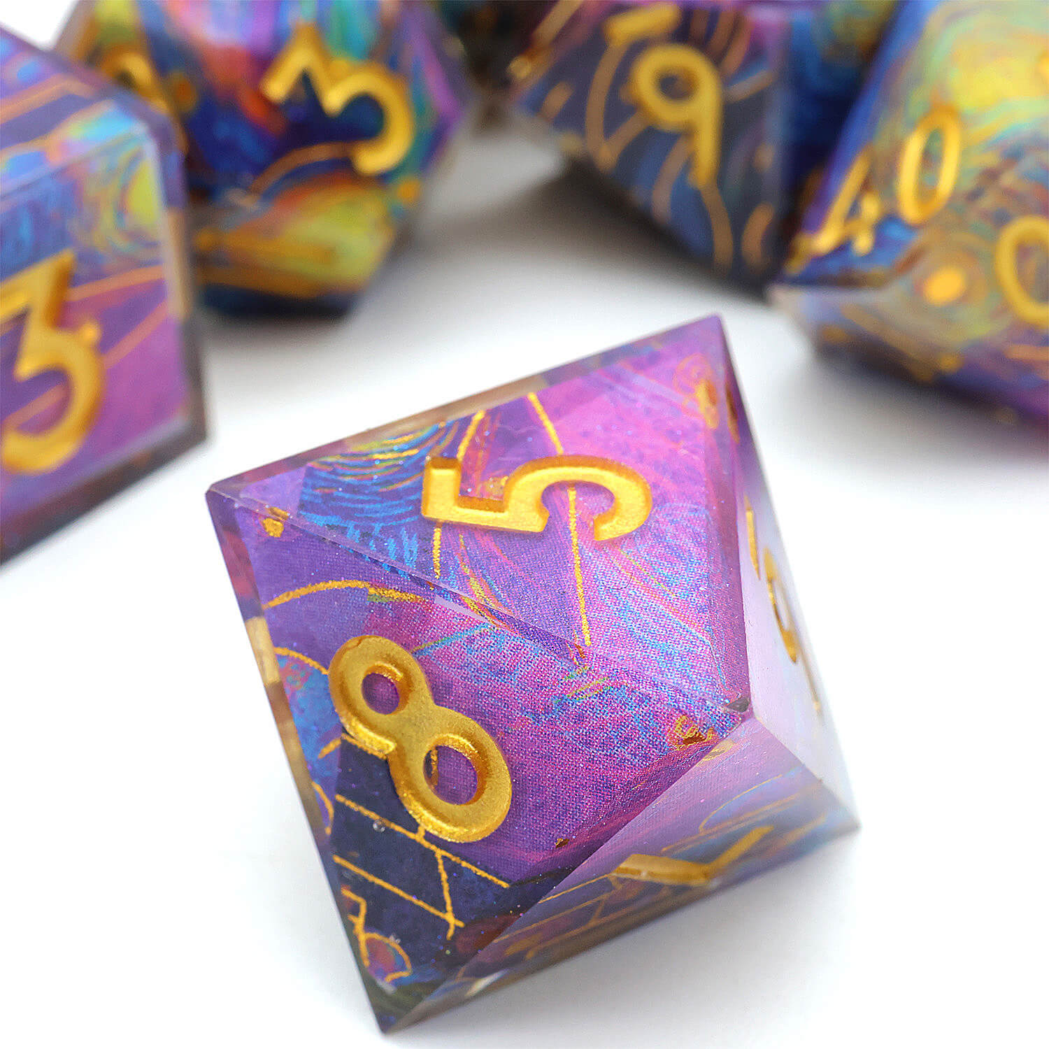 Polyhedral 7 Piece D and D Set Dice Typhoon - Image 5