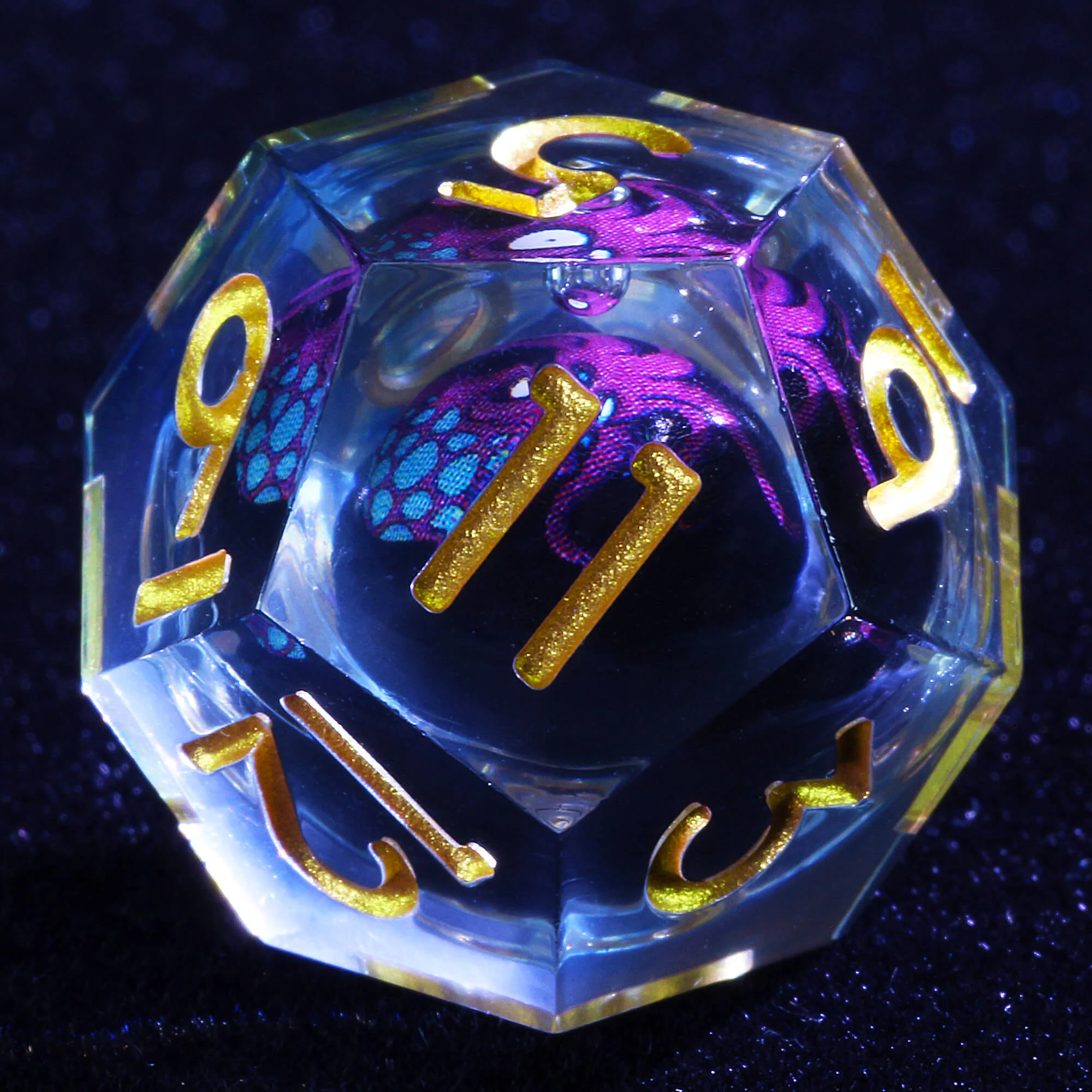 Polyhedral Cool Octopus Liquid Core DnD Set Dice - Image 6