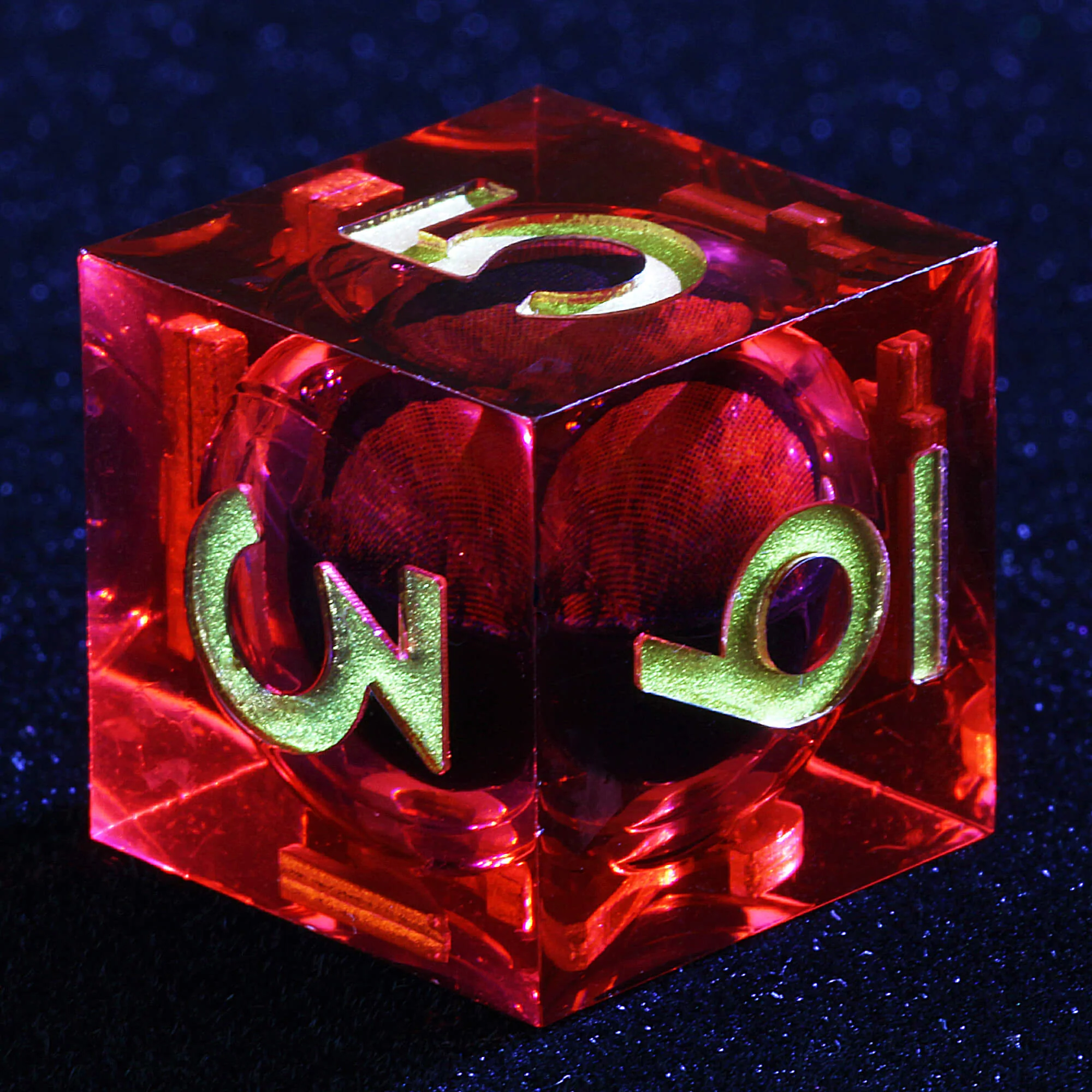 Polyhedral Cool Red Dragon Eye Liquid Core Dice Sets DnD - Image 3
