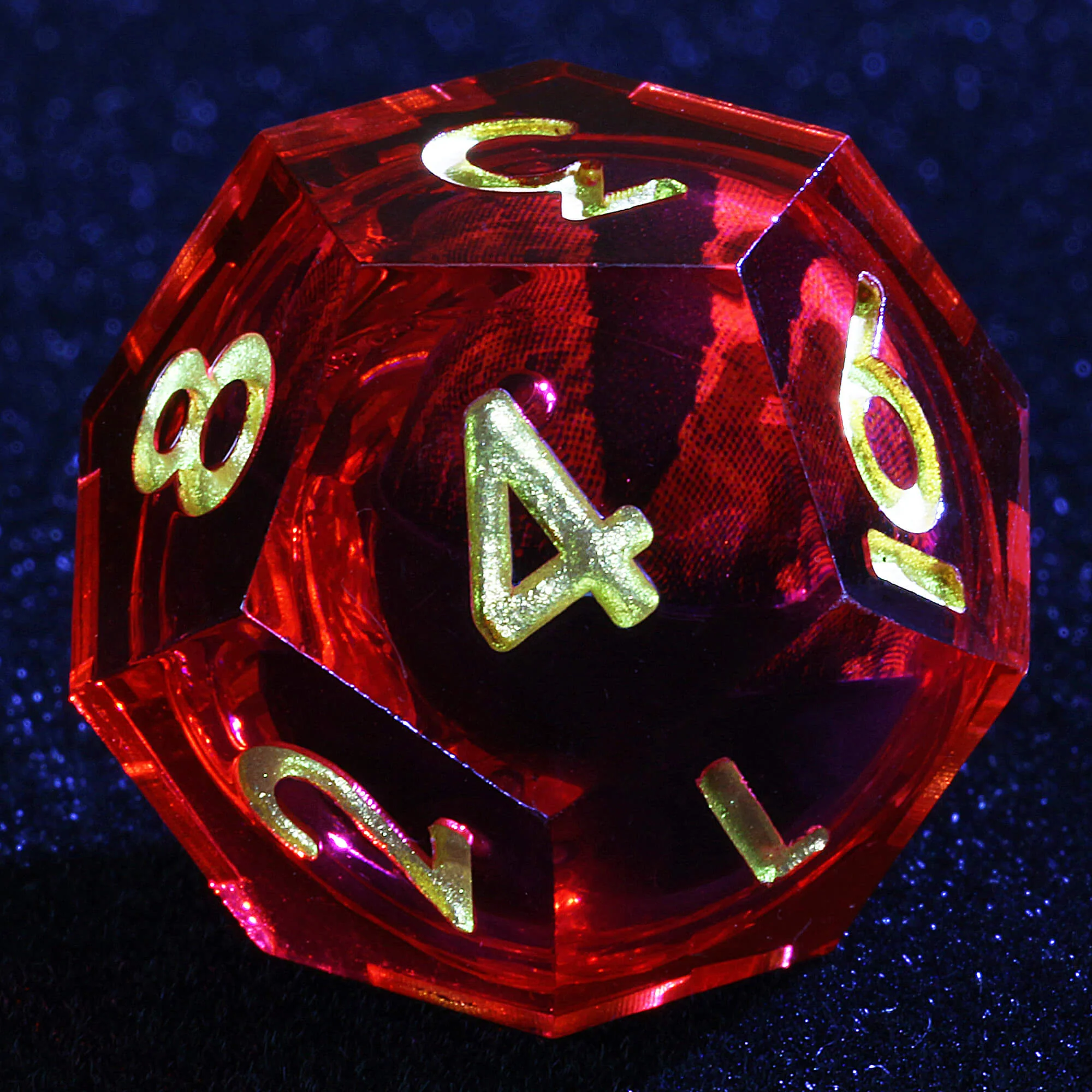 Polyhedral Cool Red Dragon Eye Liquid Core Dice Sets DnD - Image 6