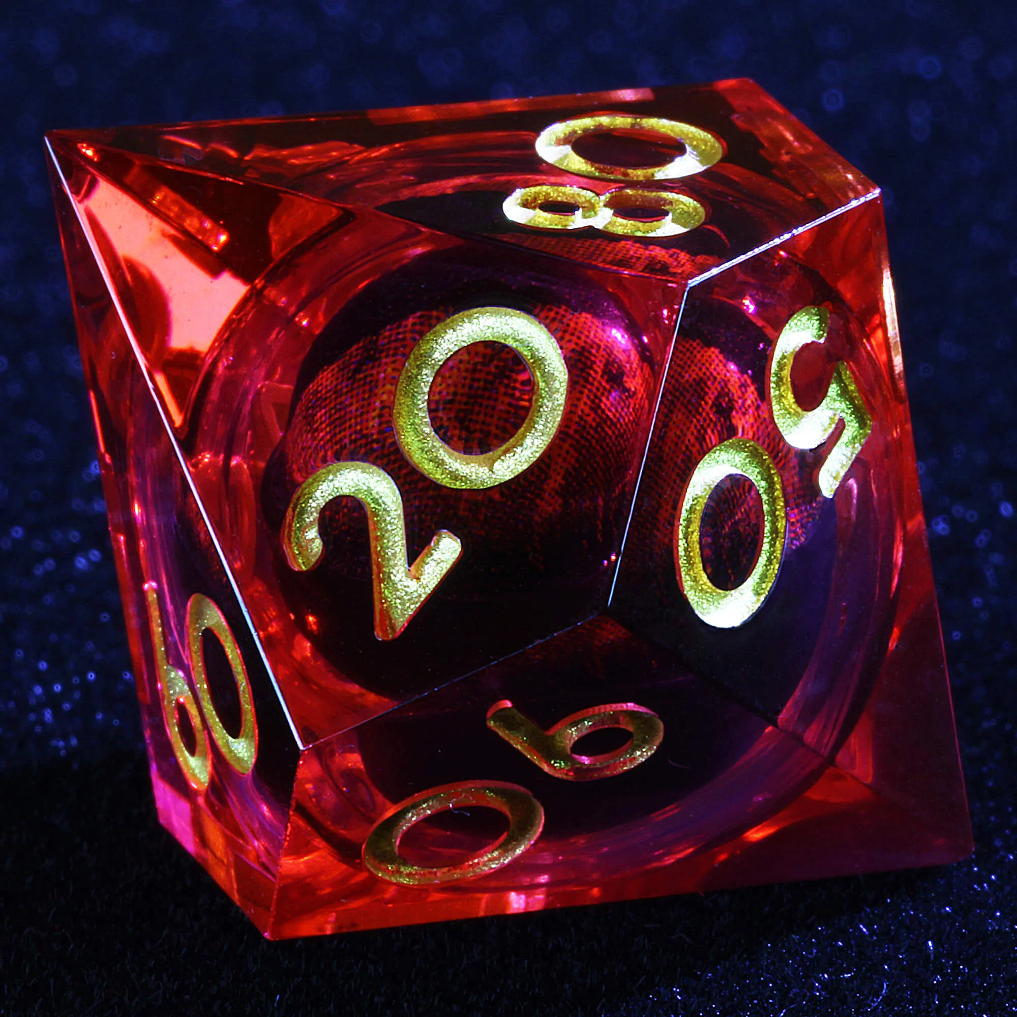 Polyhedral Cool Red Dragon Eye Liquid Core Dice Sets DnD - Image 7