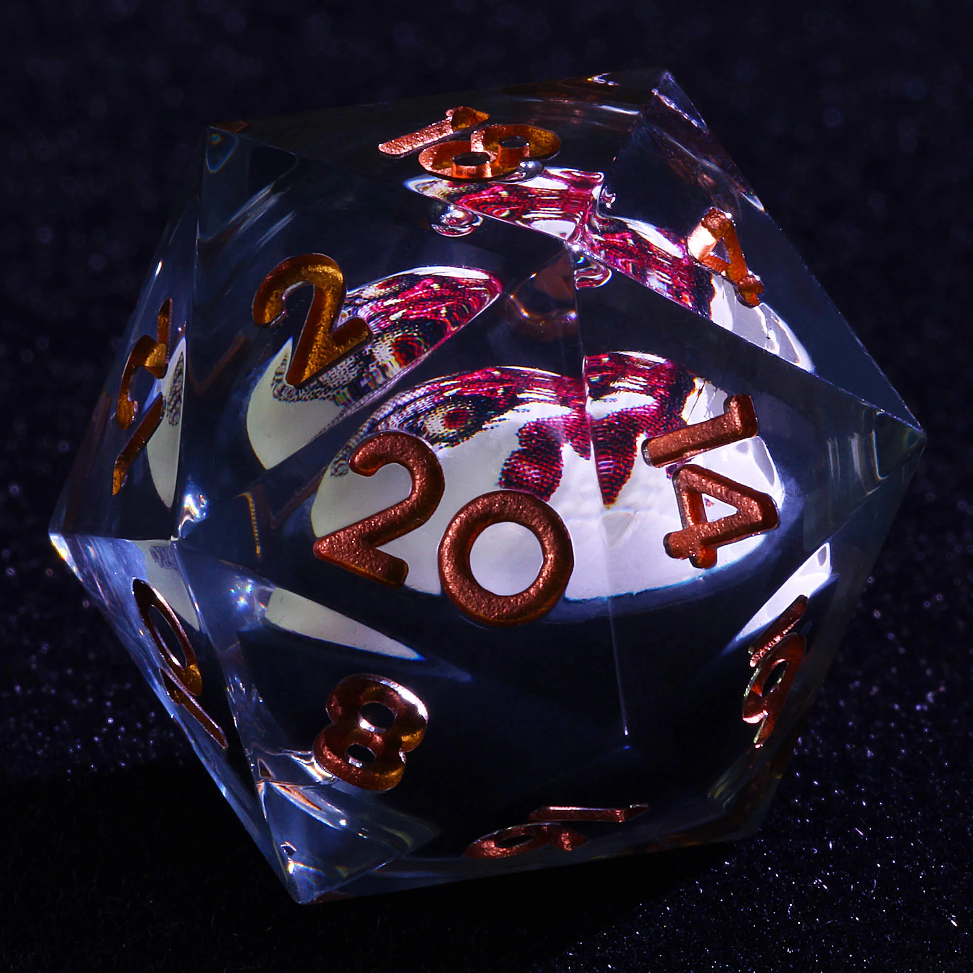 Polyhedral Cool Skeleton Crab Liquid Core DnD Dice Sets - Image 2