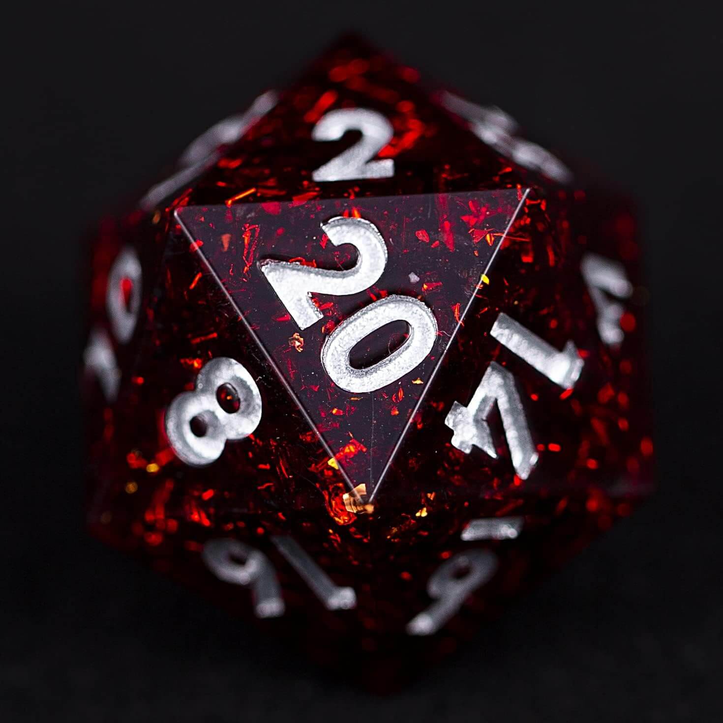 Polyhedral D&D 7-Piece Red Resin Dice Set - Image 5