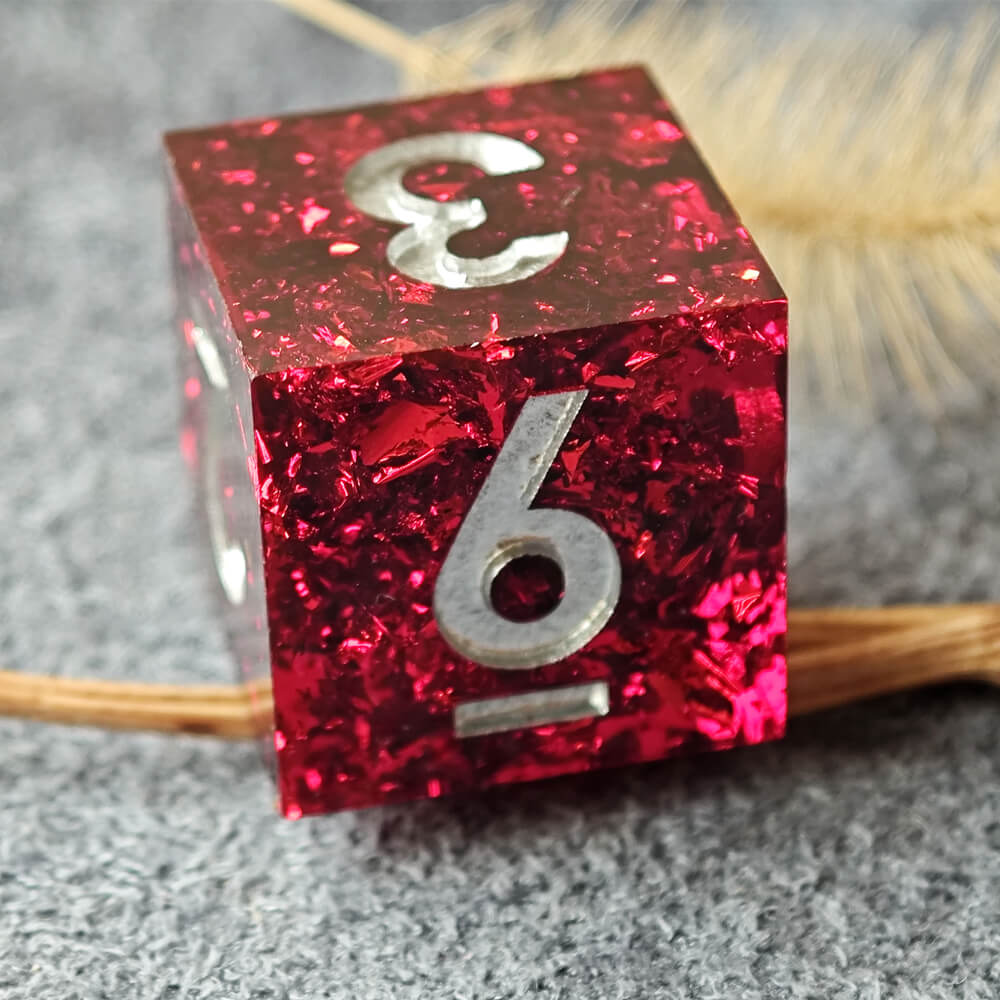 Polyhedral D&D 7-Piece Red Resin Dice Set - Image 7