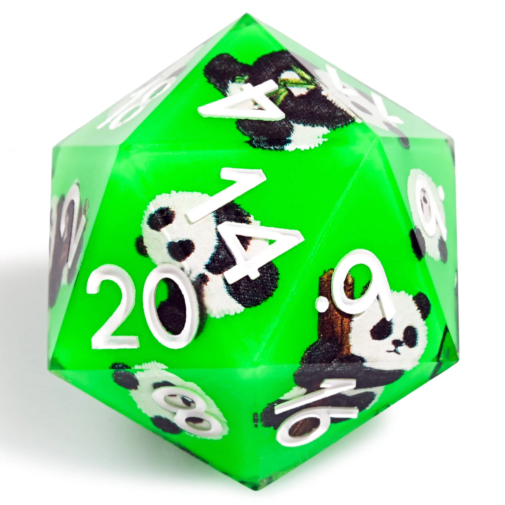 Polyhedral RGP Cool DnD Dice Sets - Green Panda - Image 2